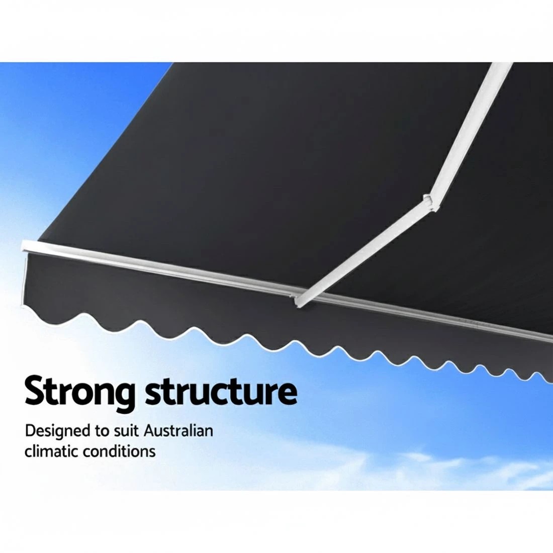 4 Instahut Retractable Folding Arm Awning Manual Sunshade 3Mx2.5M - Grey, 4 of 6