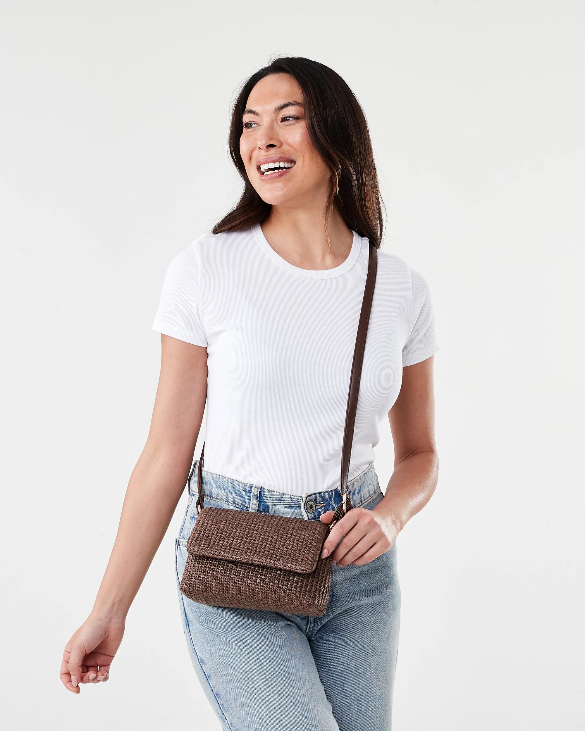7 Straw Crossbody Bag Brown, 7 of 7