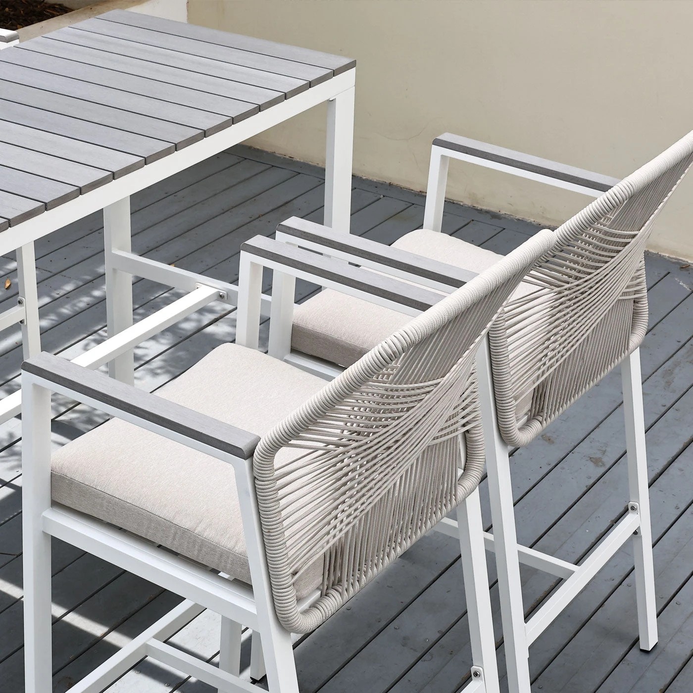 5 Moda Living Brighton White Aluminium 5-Piece Outdoor Bar Table & Stool Set - White, 5 of 10