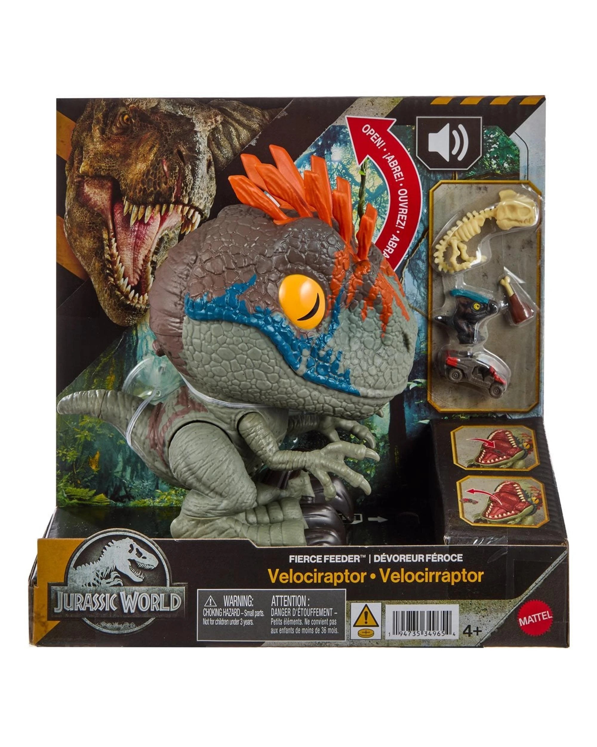 1 Jurassic World Fierce Feeder Velociraptor Action Figure, 1 of 7