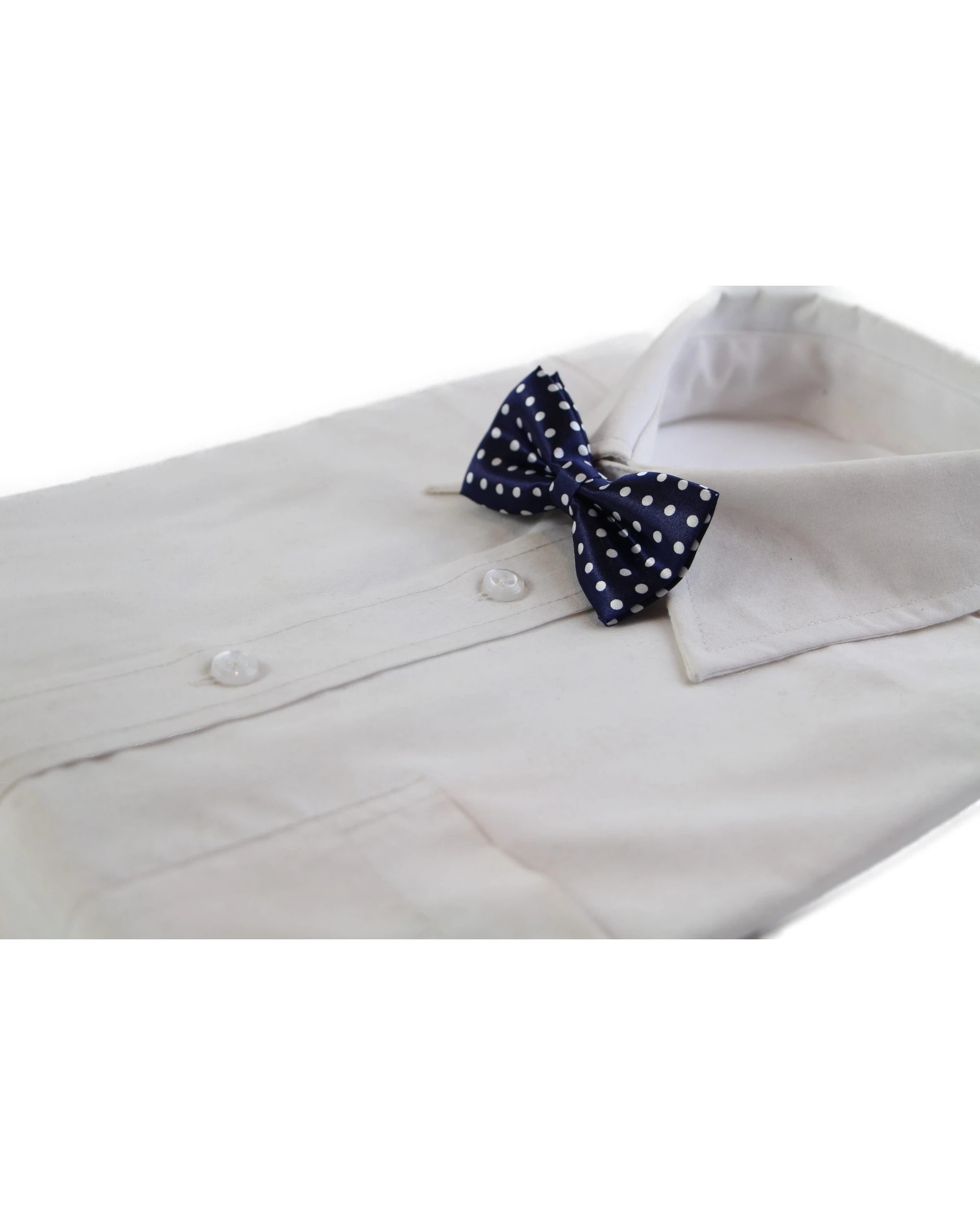 1 Zasel Boys Navy With White Polka Dots Patterned Bow Tie, 1 of 2