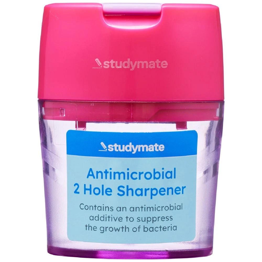 1 Studymate Barrel 2 Hole Sharpener Pink and Purple, 1 of 2