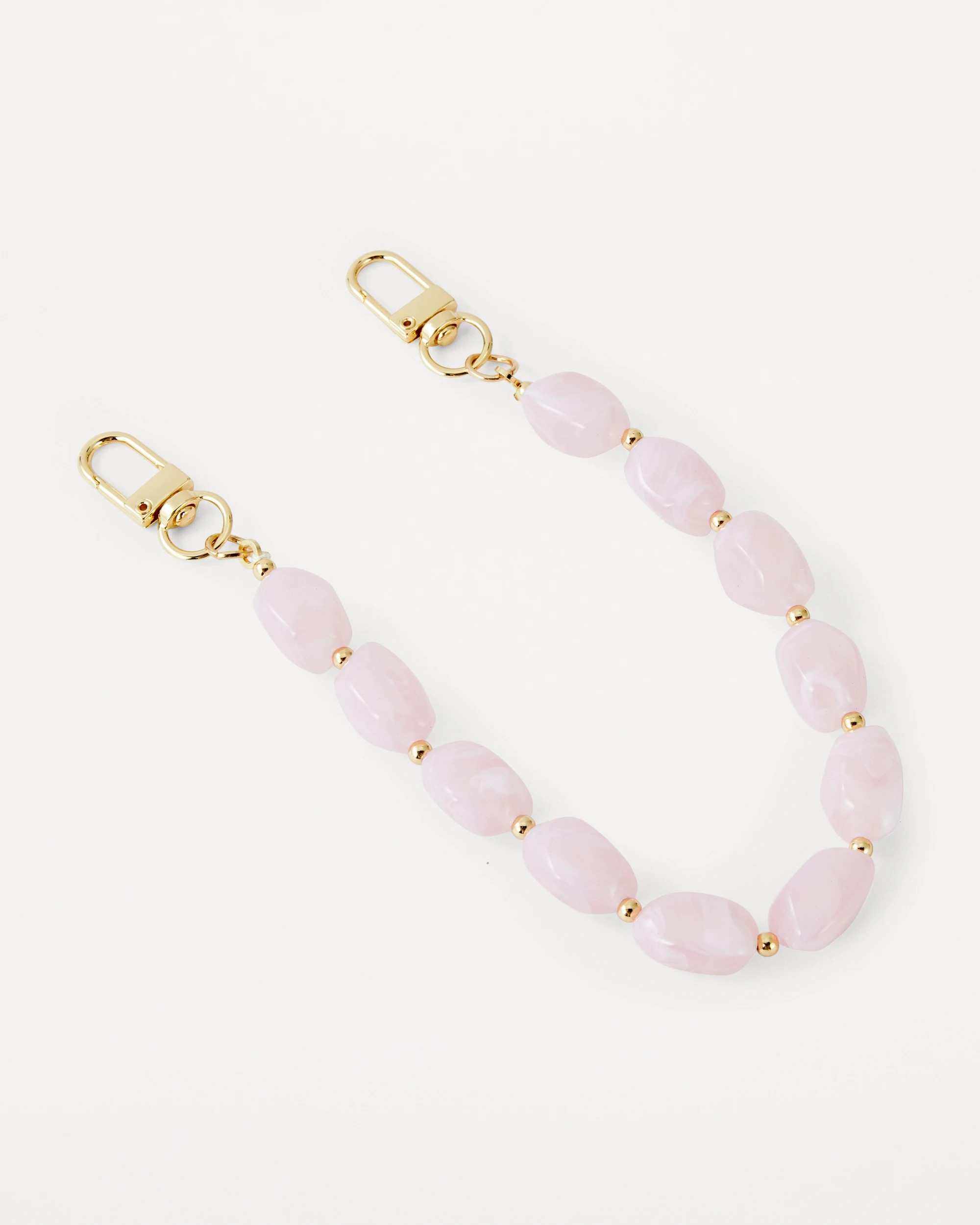 1 Bead Chain Charm Keyring - Pink and Gold Tone, 1 of 4