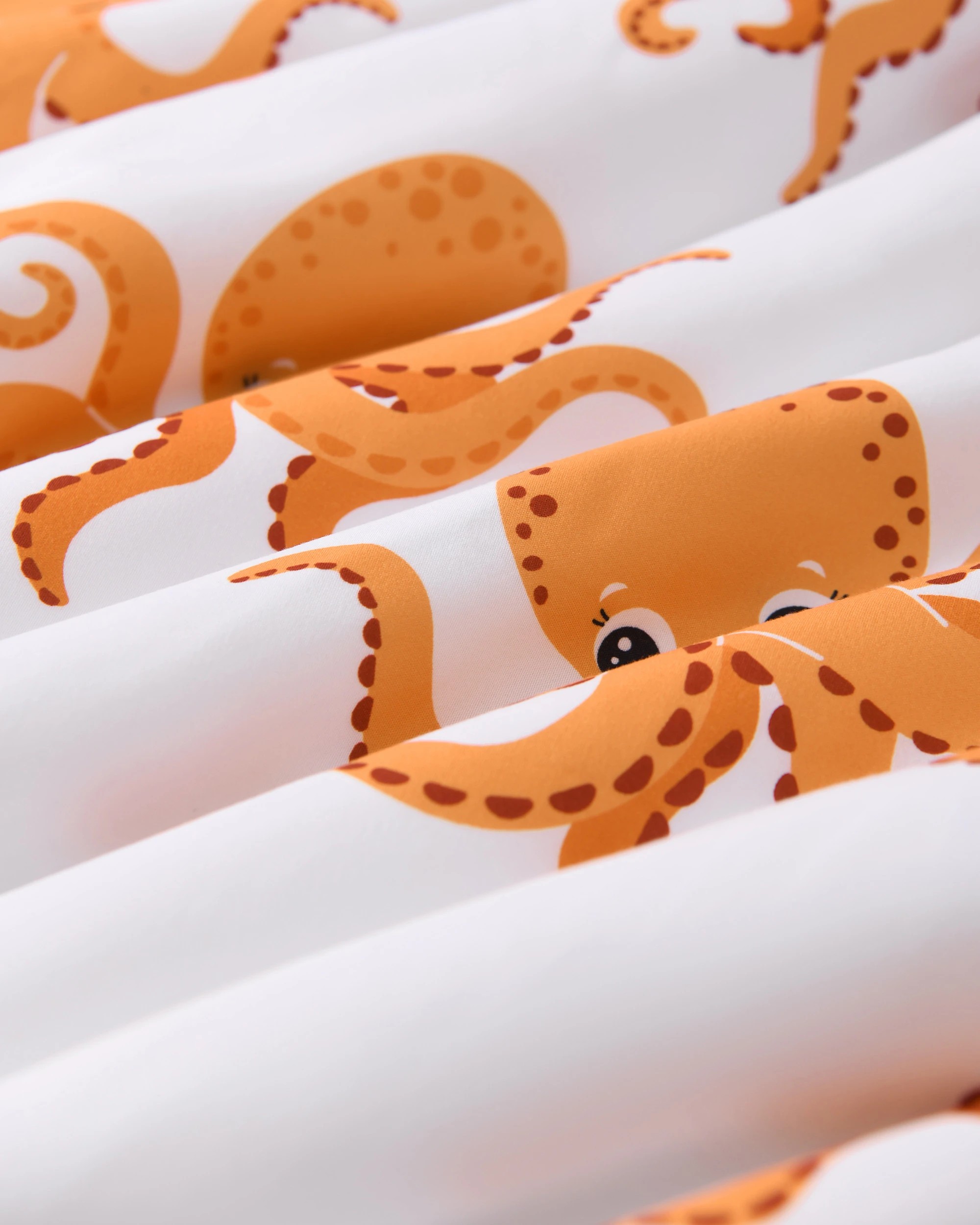 8 Jack & Ava Ollie the Octopus Kids Reversible Quilt Cover Set - Double Bed - Orange, 8 of 10