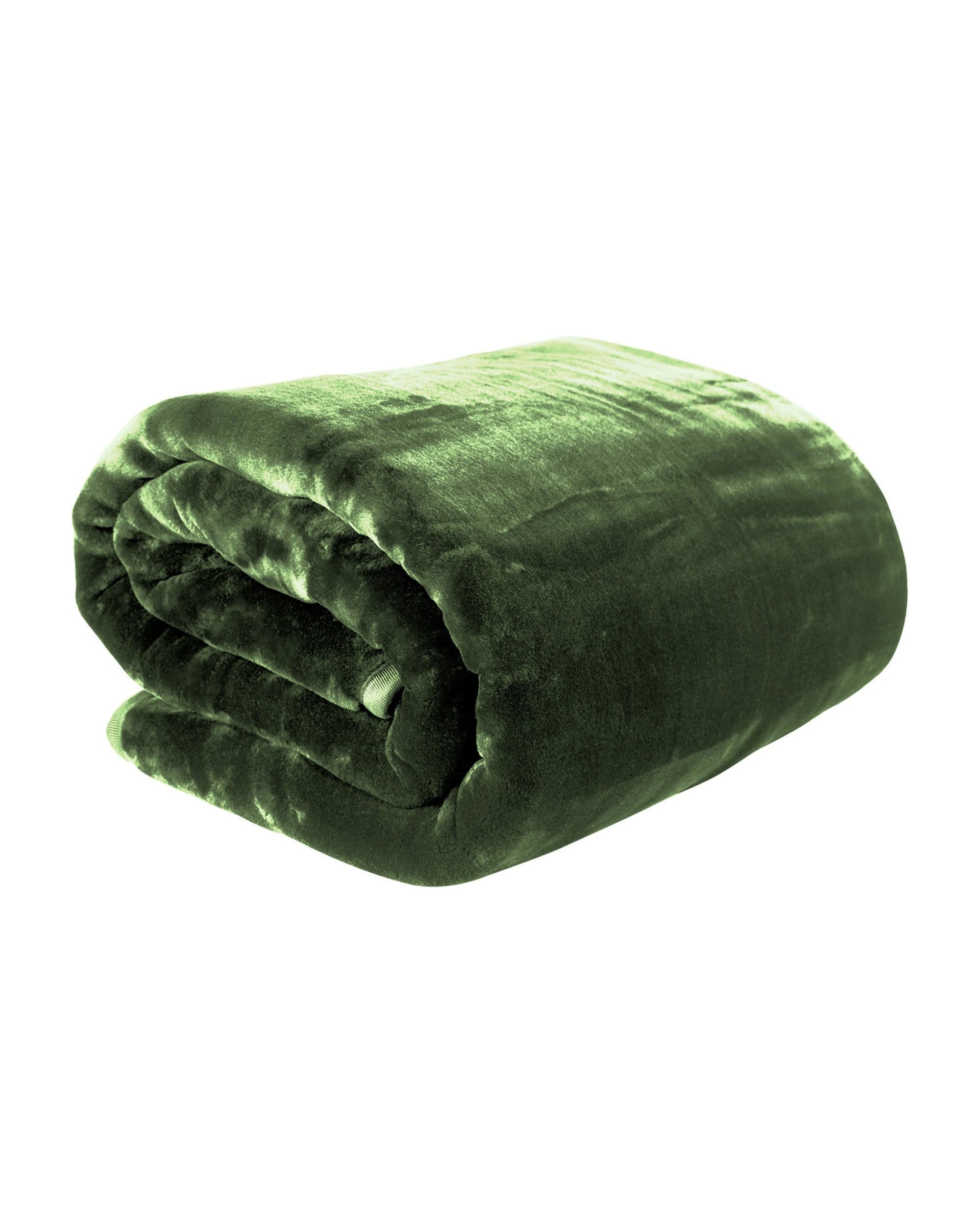 1 Laura Hill 800-gsm Mink Blanket Double-sided Soft Plush Bed Faux Throw Rug Green
 - Queen Bed, 1 of 10