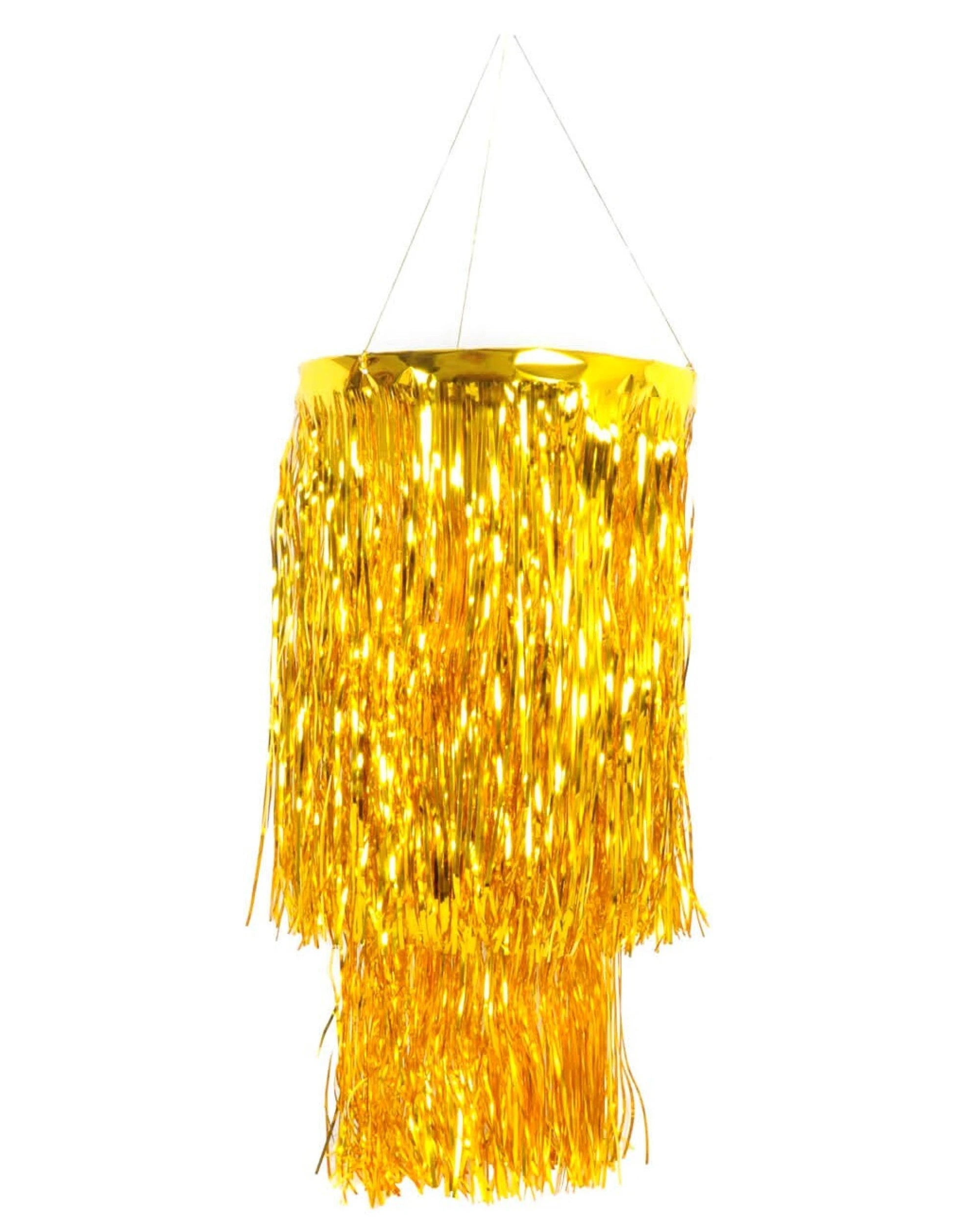 1 BR Costumes 2 Tier Foil Metallic Tinsel Hanging Chandelier Decoration, 1 of 2