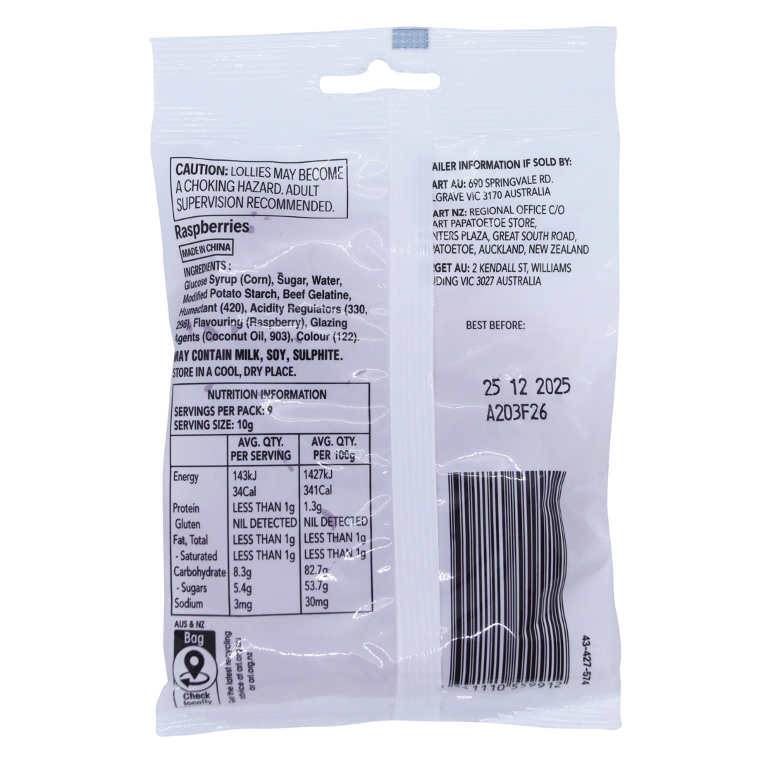 2 Raspberries Confectionery 90g, 2 of 2