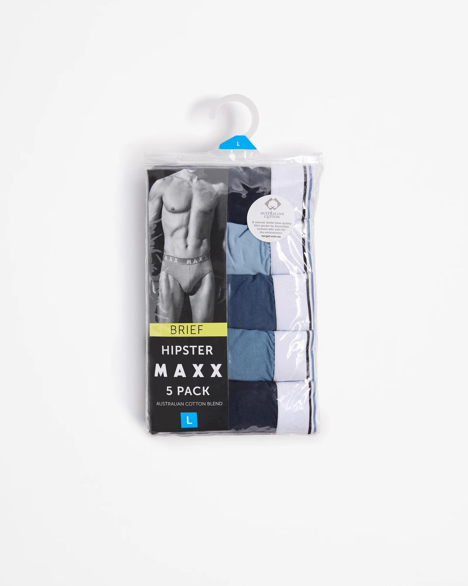 4 Australian Cotton Blend 5 Pack Hipster Briefs - Maxx BLUES, 4 of 4