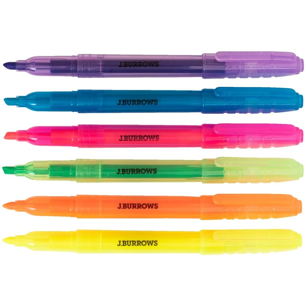 2 J.Burrows Pen Style Highlighters Assorted 6 Pack, 2 of 2