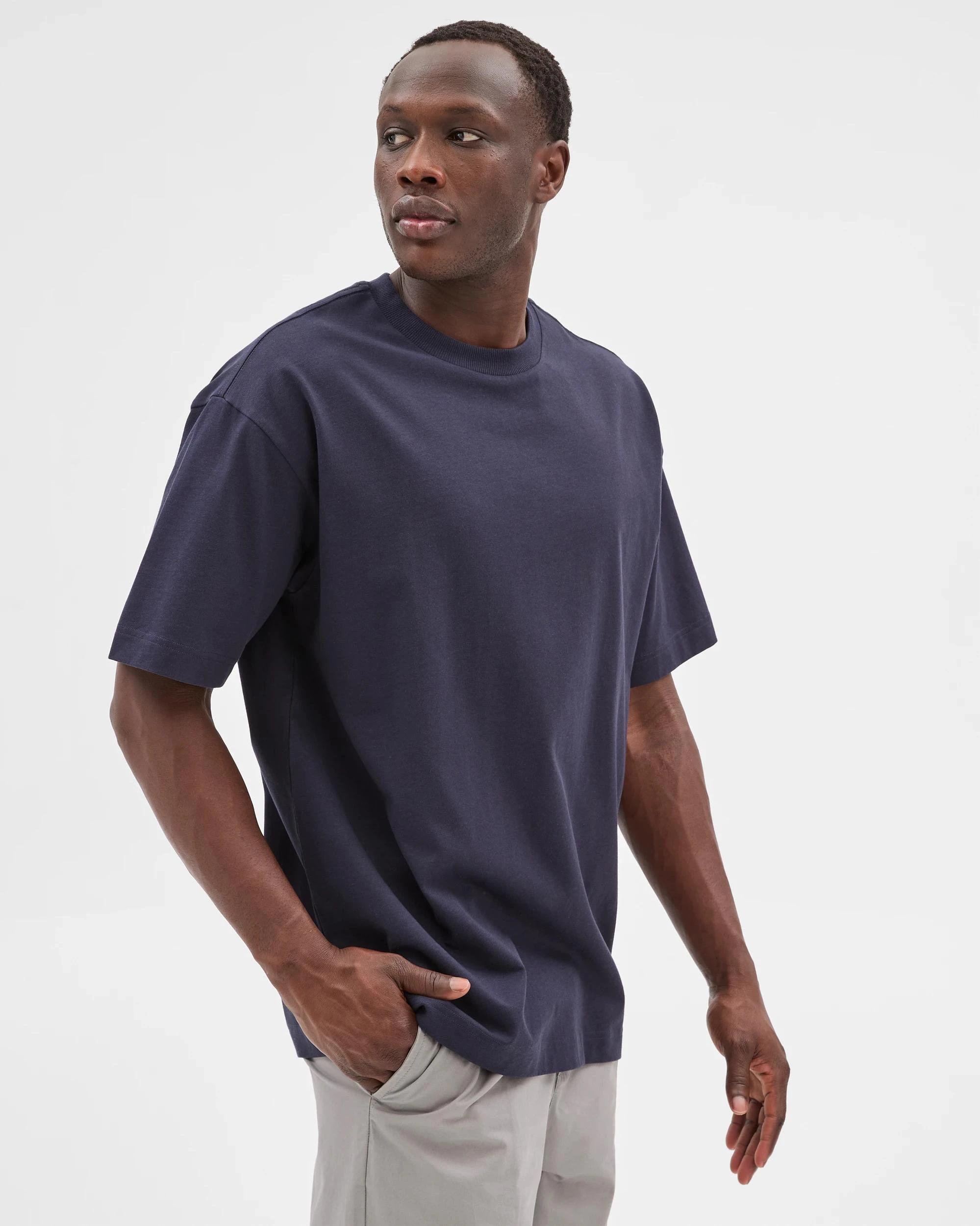 5 Commons Australian Cotton Oversized Heavy Core T-Shirt NAVY BLUE, 5 of 9