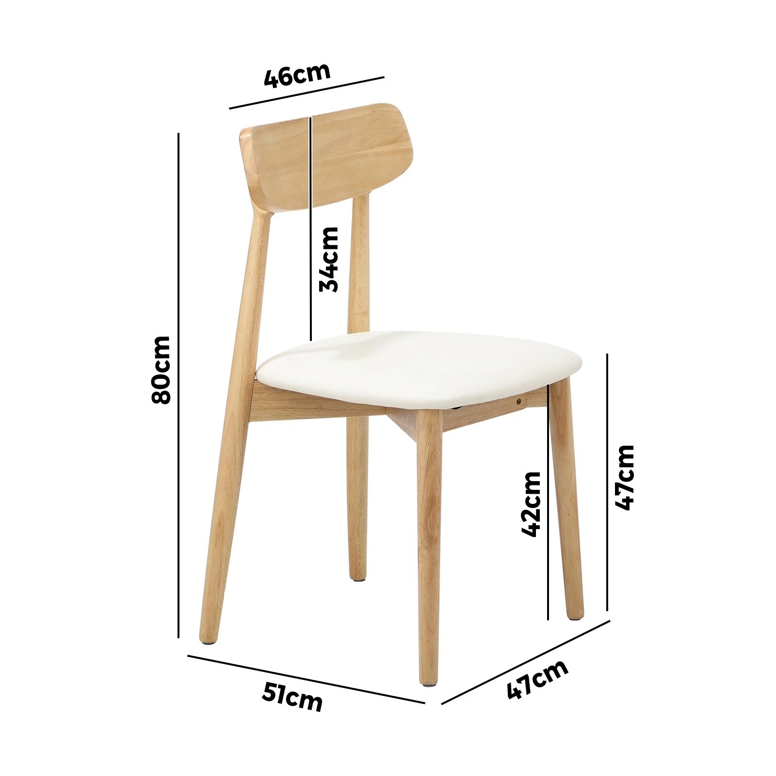 9 Oikiture 4x Dining Chairs Kitchen Chair PU Leather Solid Wood Cafe Lounge - Beige, 9 of 9