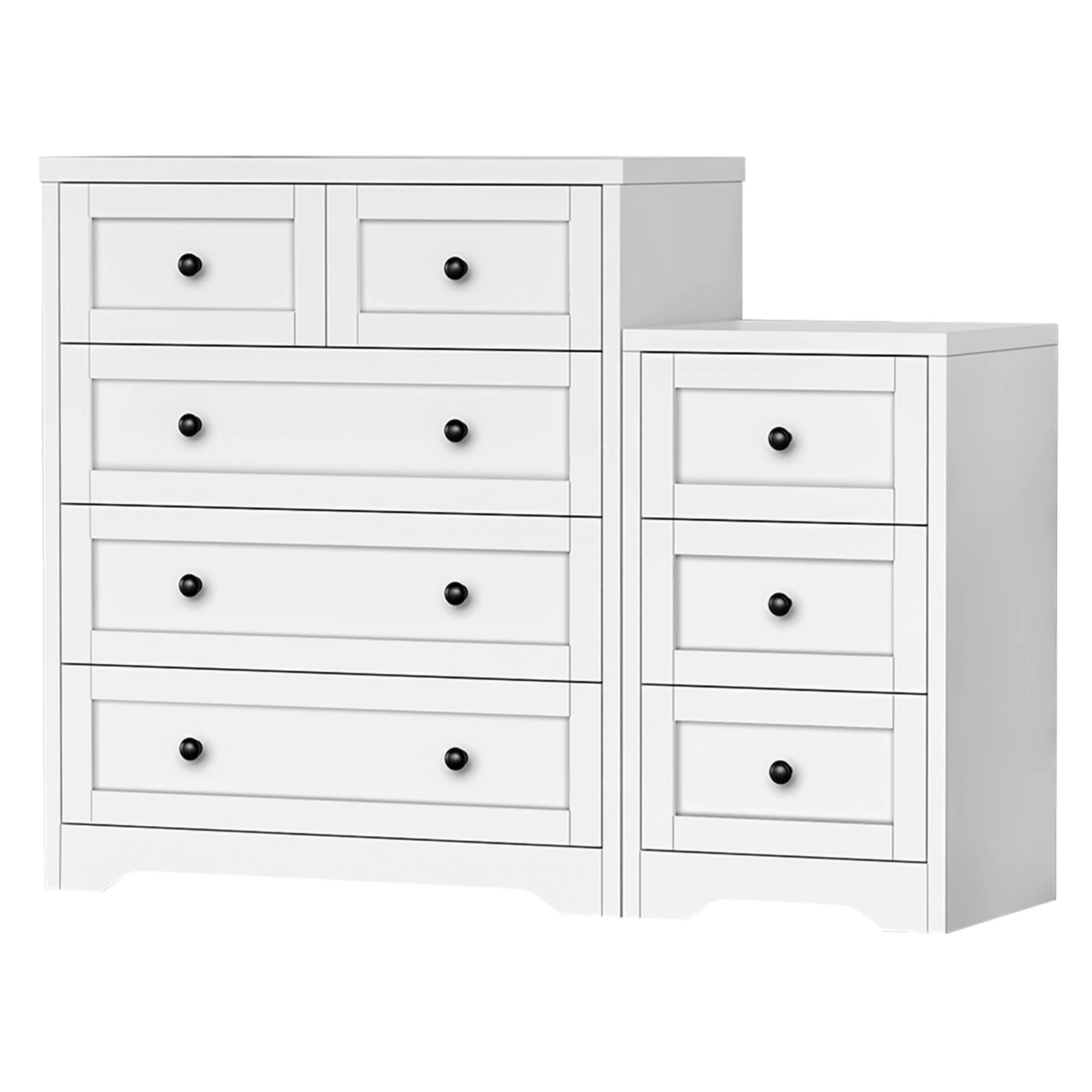 1 Alfordson 5 Chest of Drawers Bedside Table Bedroom Storage Hamptons - White, 1 of 10