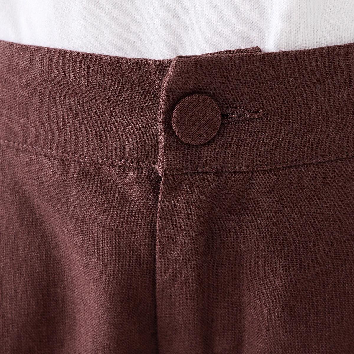 4 Smart Linen Blend Pants Bnt Mroon, 4 of 5