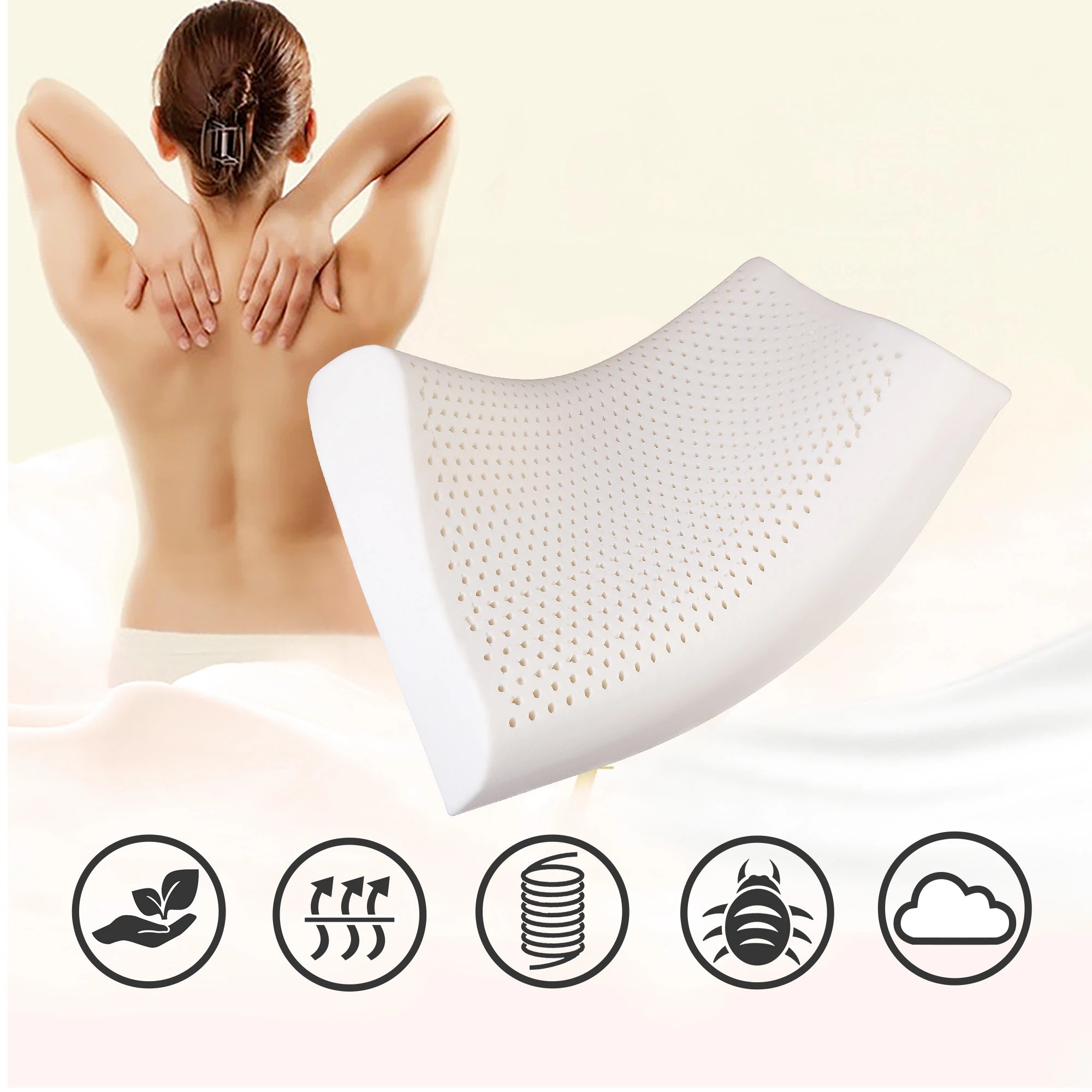 7 Giselle Bedding 34cm 5-Zone Euro Top Pocket Spring Mattress with 2 Latex Contour Pillows - Queen Bed - Multi, 7 of 10