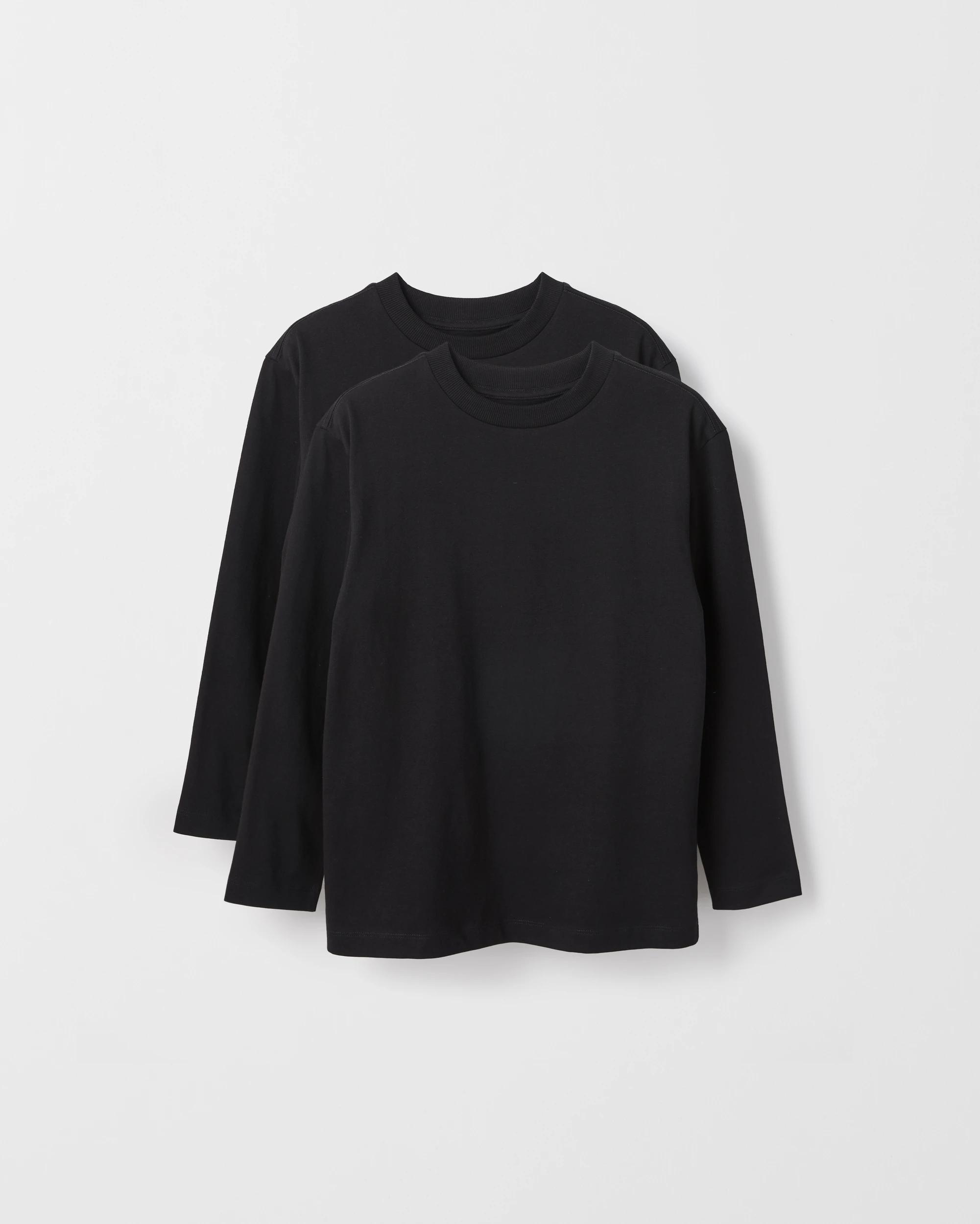 1 Target Kids Australian Cotton 2 Pack Long Sleeve T-Shirt BLACK, 1 of 3