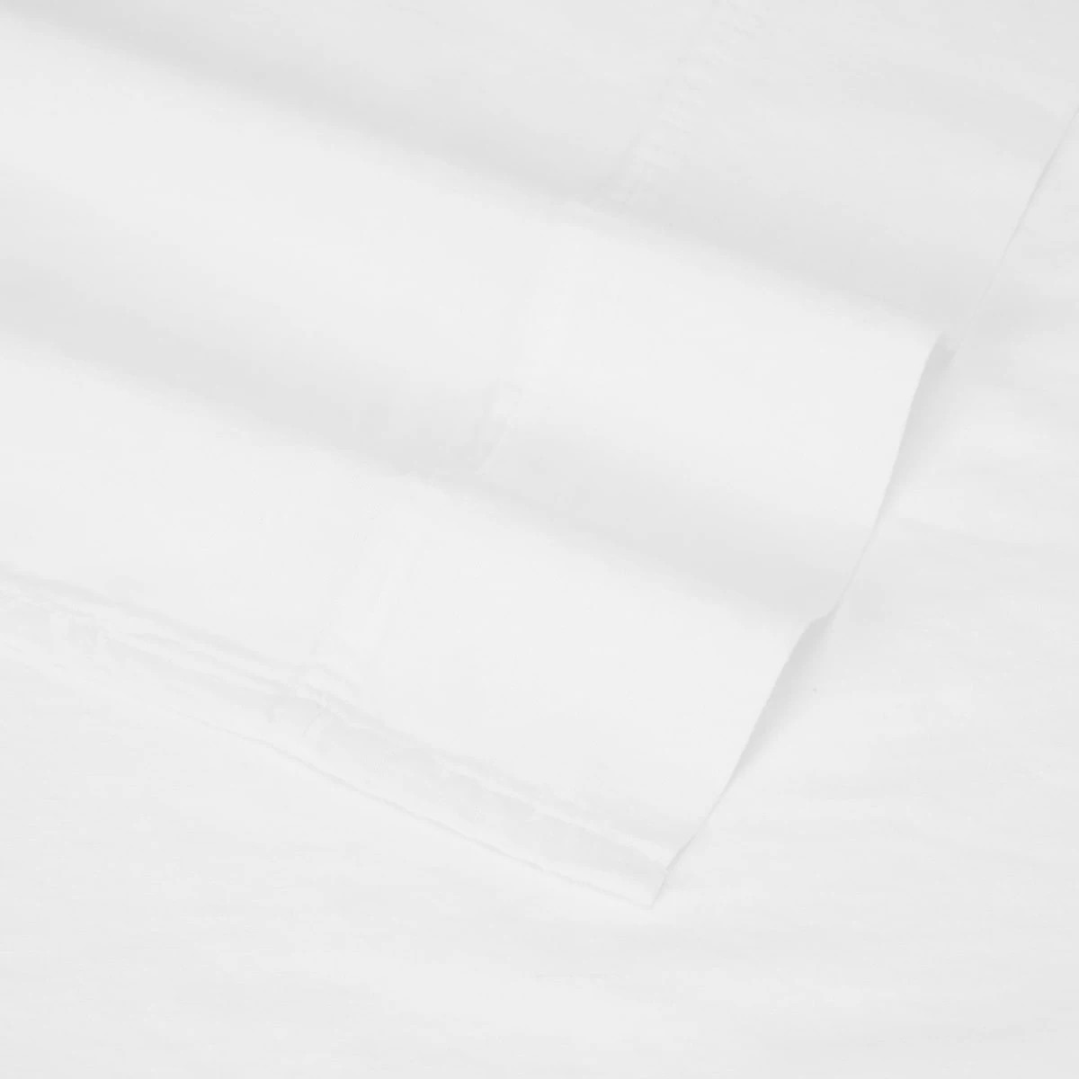 4 Cotton Linen Sheet Set - King Bed, White, 4 of 6
