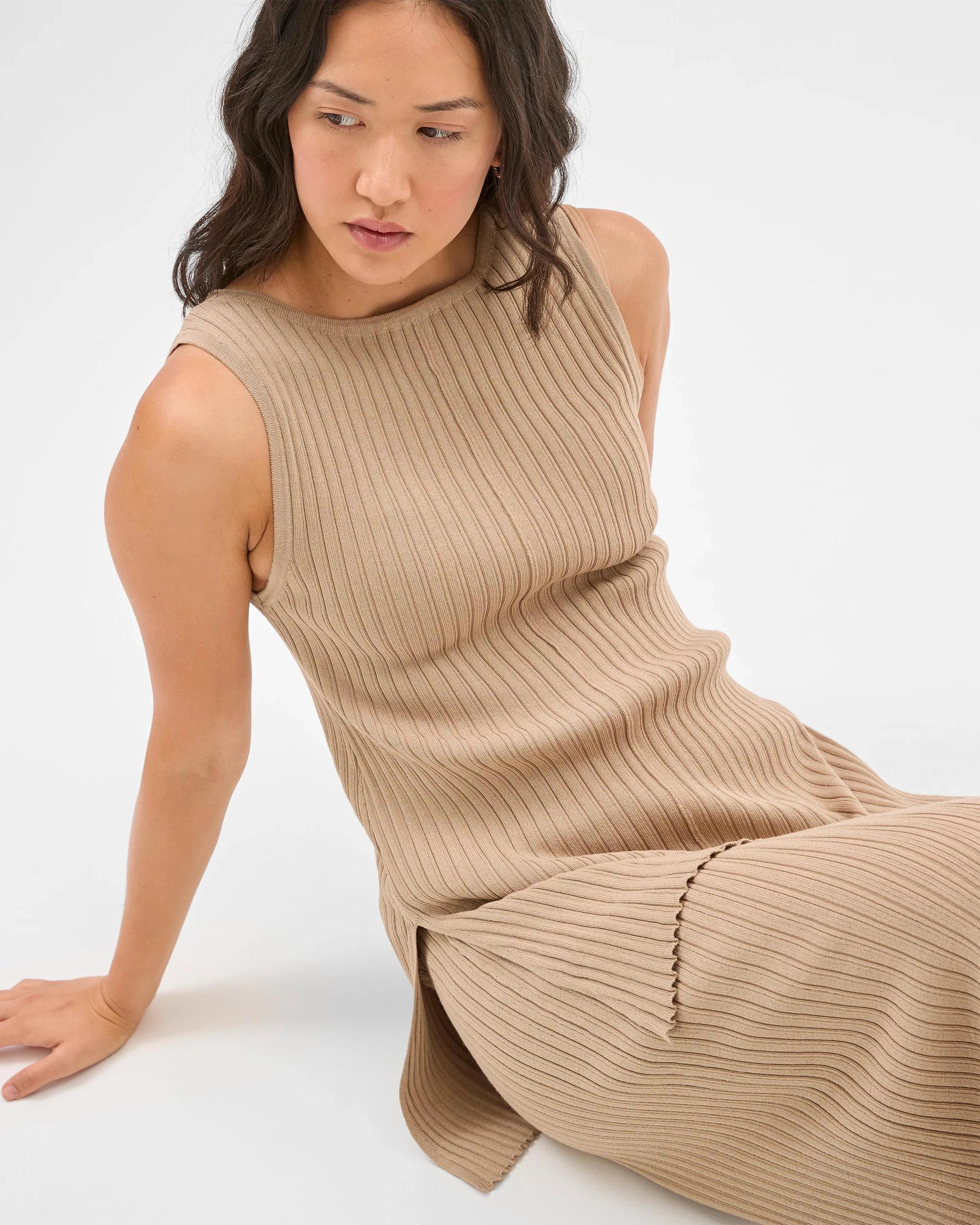 1 Target Boat Neck Ribbed Tunic Top SAND, 1 of 7