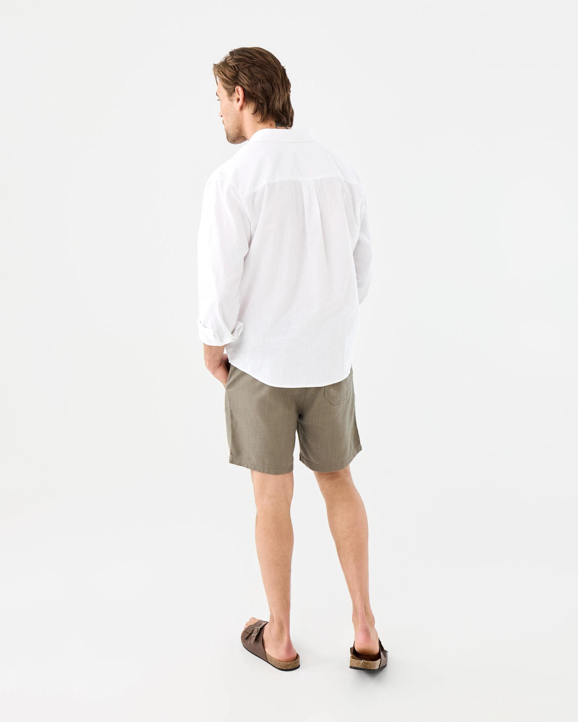 4 Long Sleeve Cotton Linen Shirt White, 4 of 9