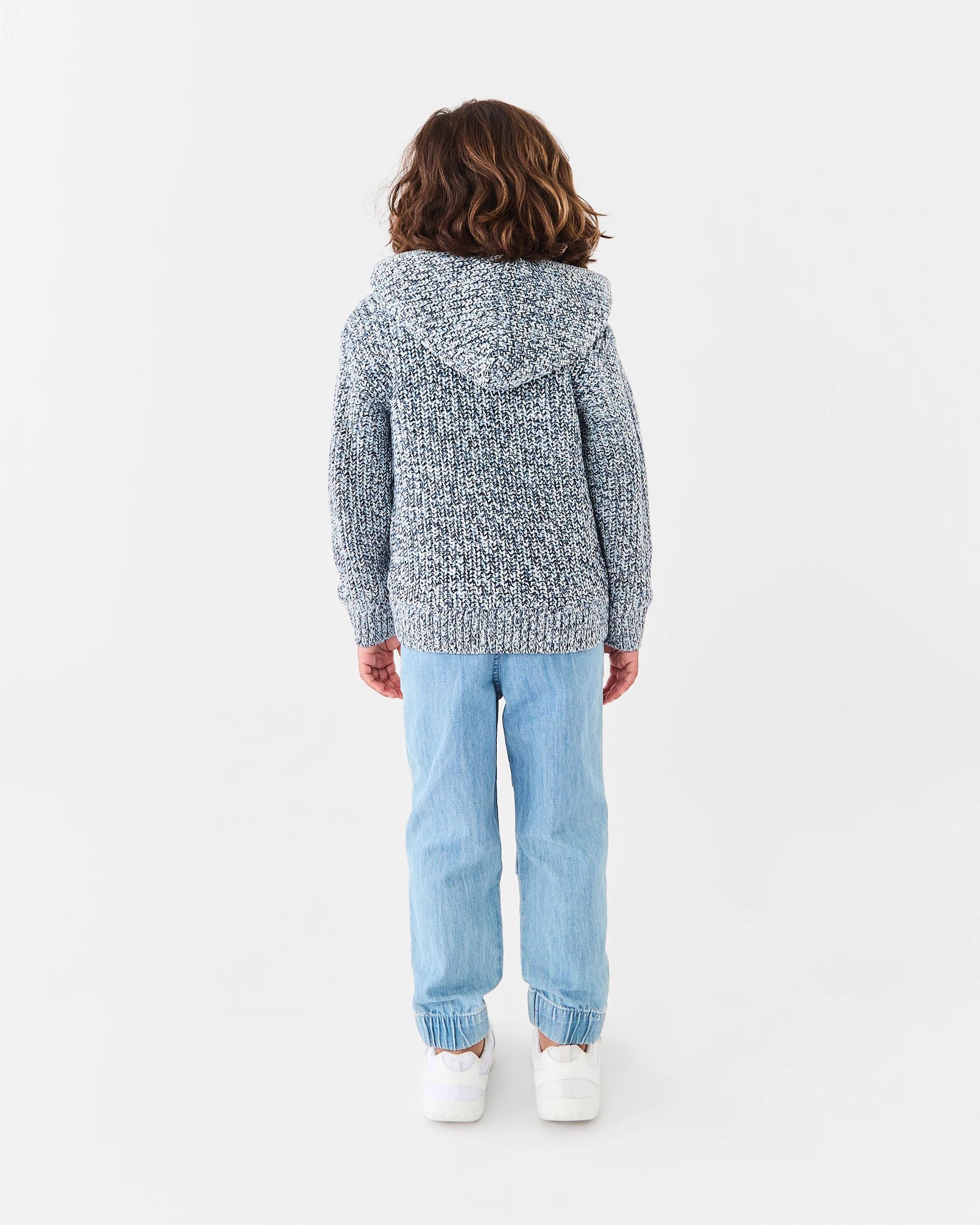 8 Sherpa Knit Hoodie Blu Mrl, 8 of 8