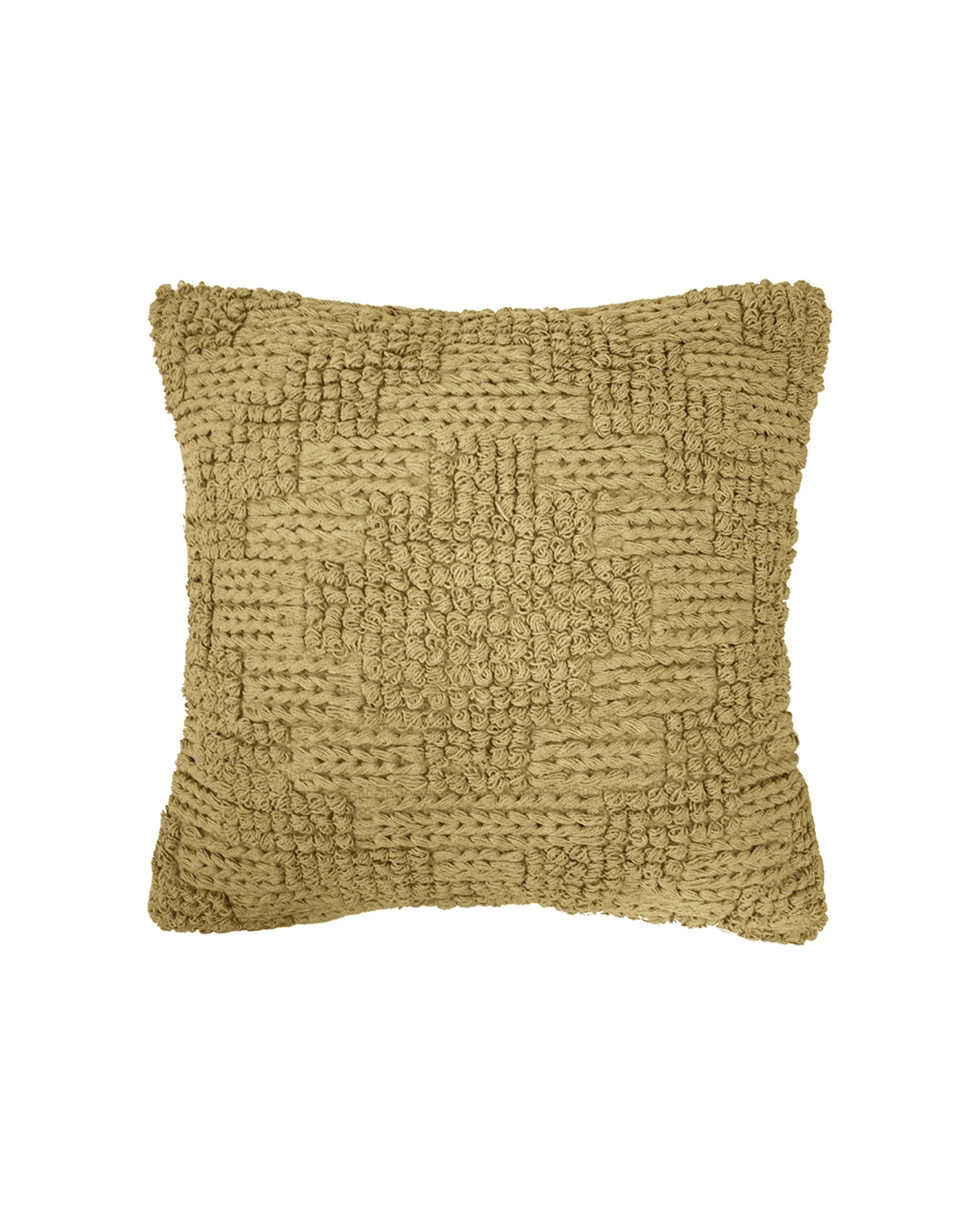 1 Bambury Decorative Remy Square Cushion Flax Home Decor Cotton Woven - Natural, 1 of 2