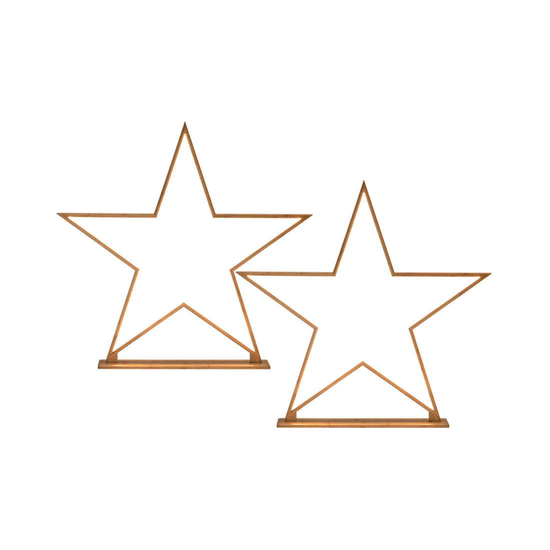 1 BR Home 2x Large Bamboo Star w/ LED Strip Table Lamp Light Modern Minimalist Decor - Natural, 1 of 4