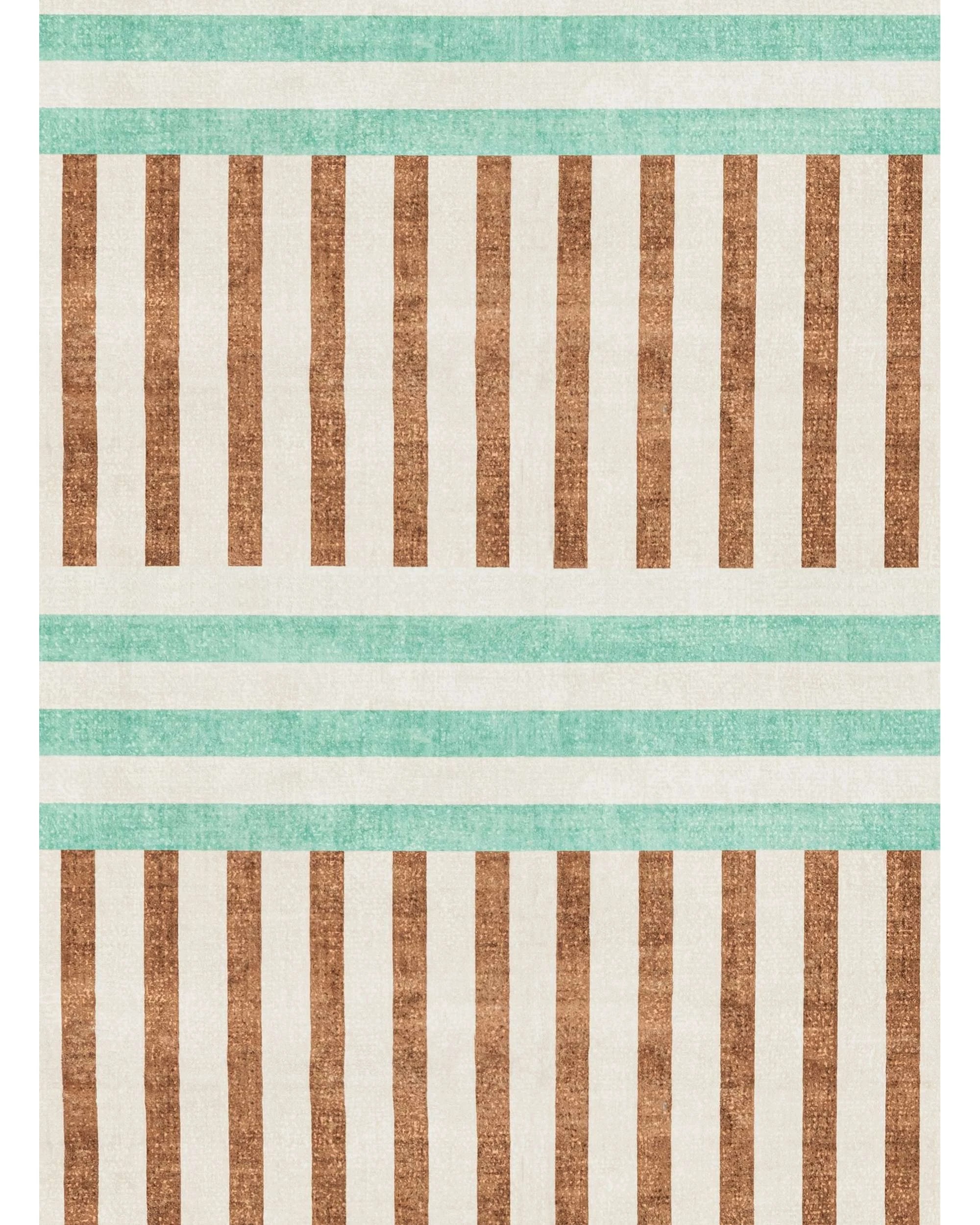 7 Loopsie Canyada Stripe Printed Washable Rug-290cm x 190cm - Green, 7 of 8