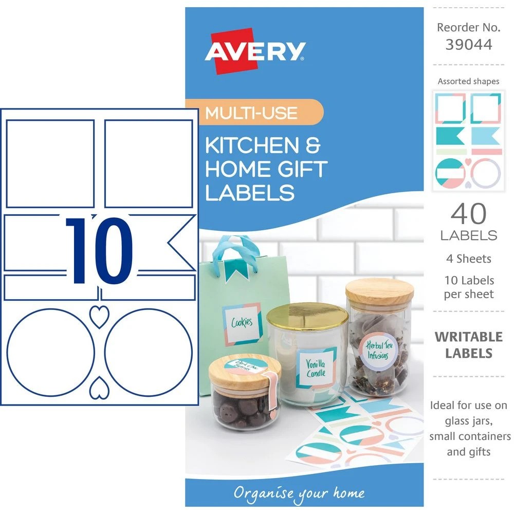 2 Avery 10UP Multi Use Kitchen Labels Pastels 4 Sheets, 2 of 5