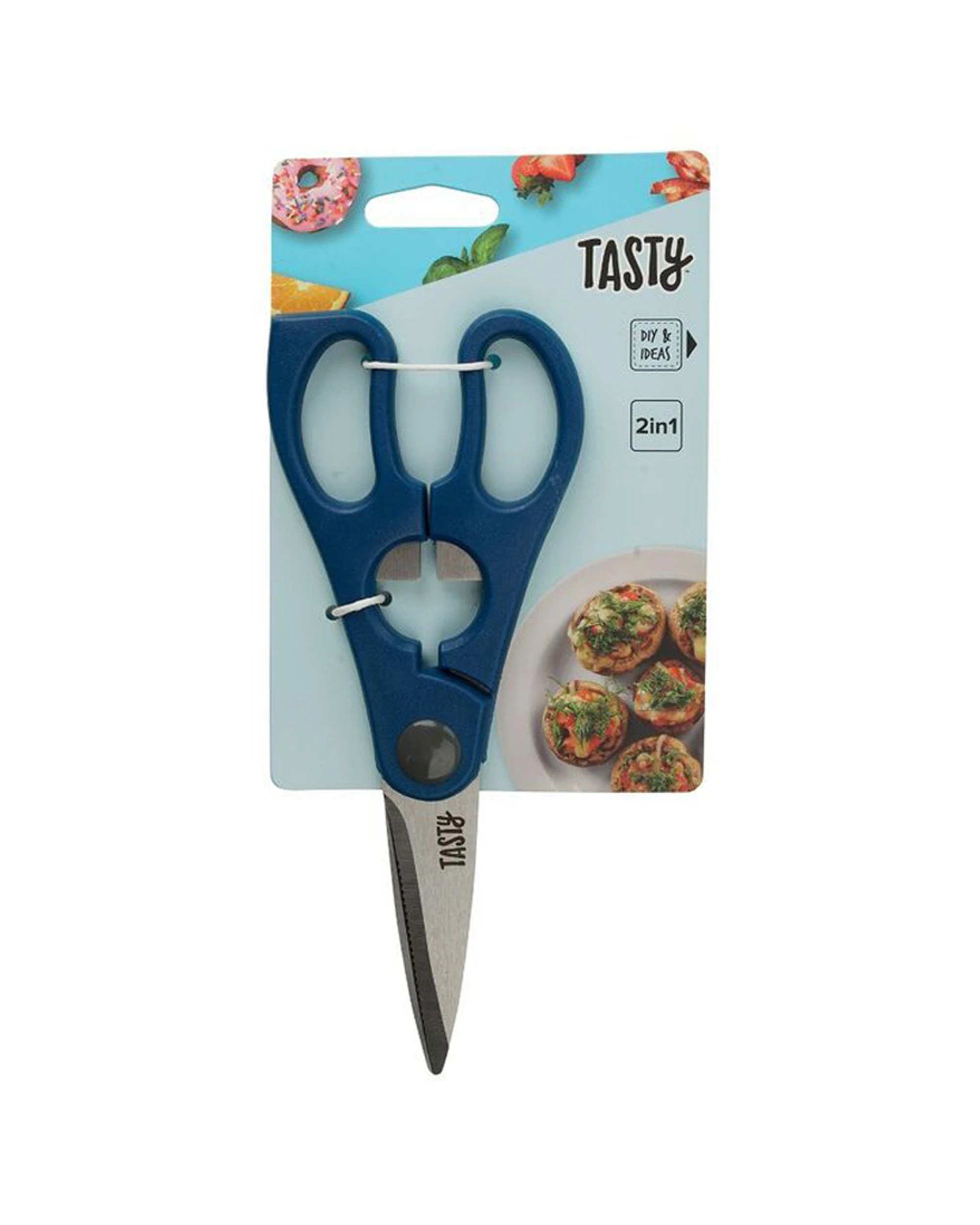 1 Tasty 2-in-1 Kitchen Scissors With Built-In Bottle Opener 25cm Stainless Steel - Blue, 1 of 1
