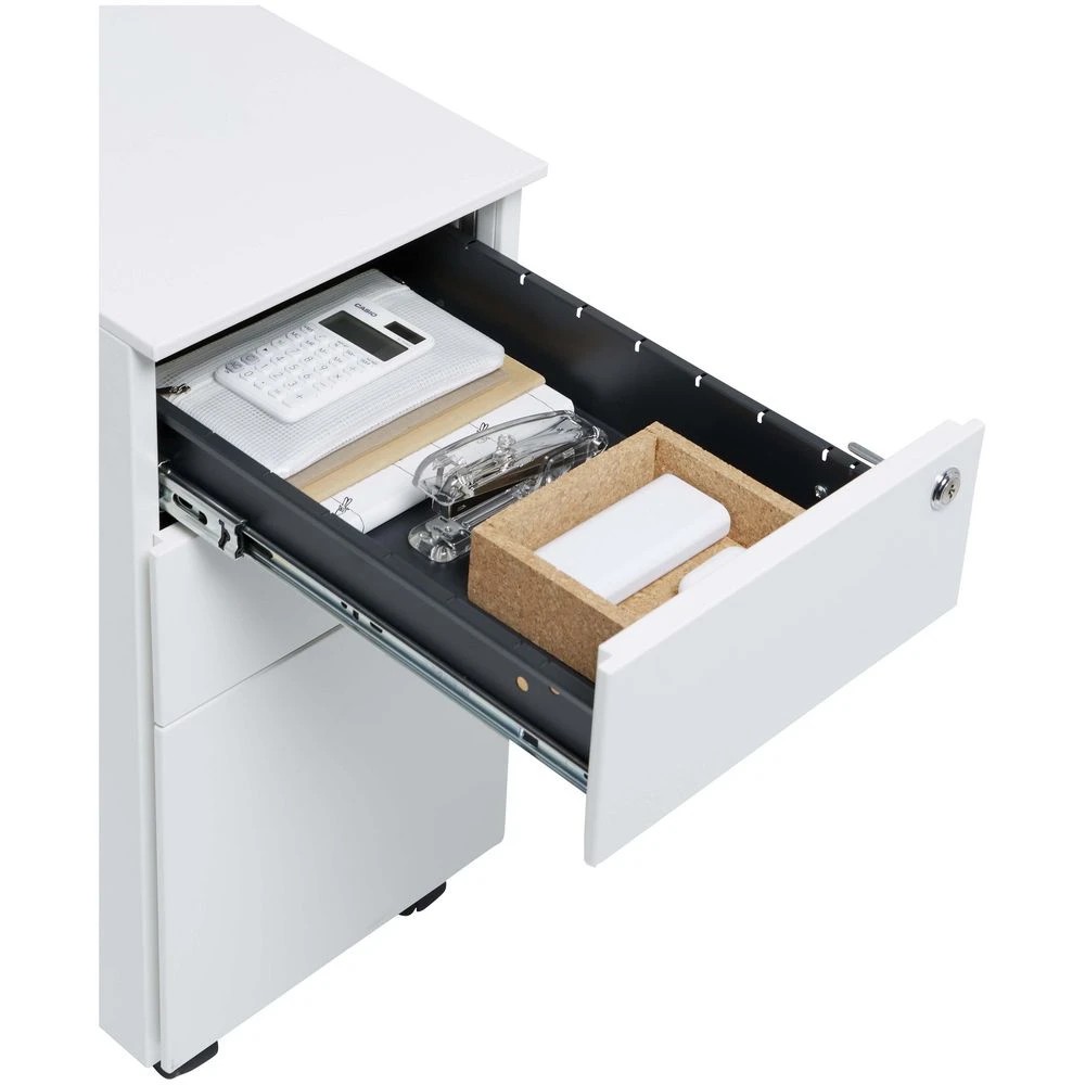 3 Stilford Pro Slim Filing Pedestal AFRDI White Cabinets Pedestals, 3 of 5