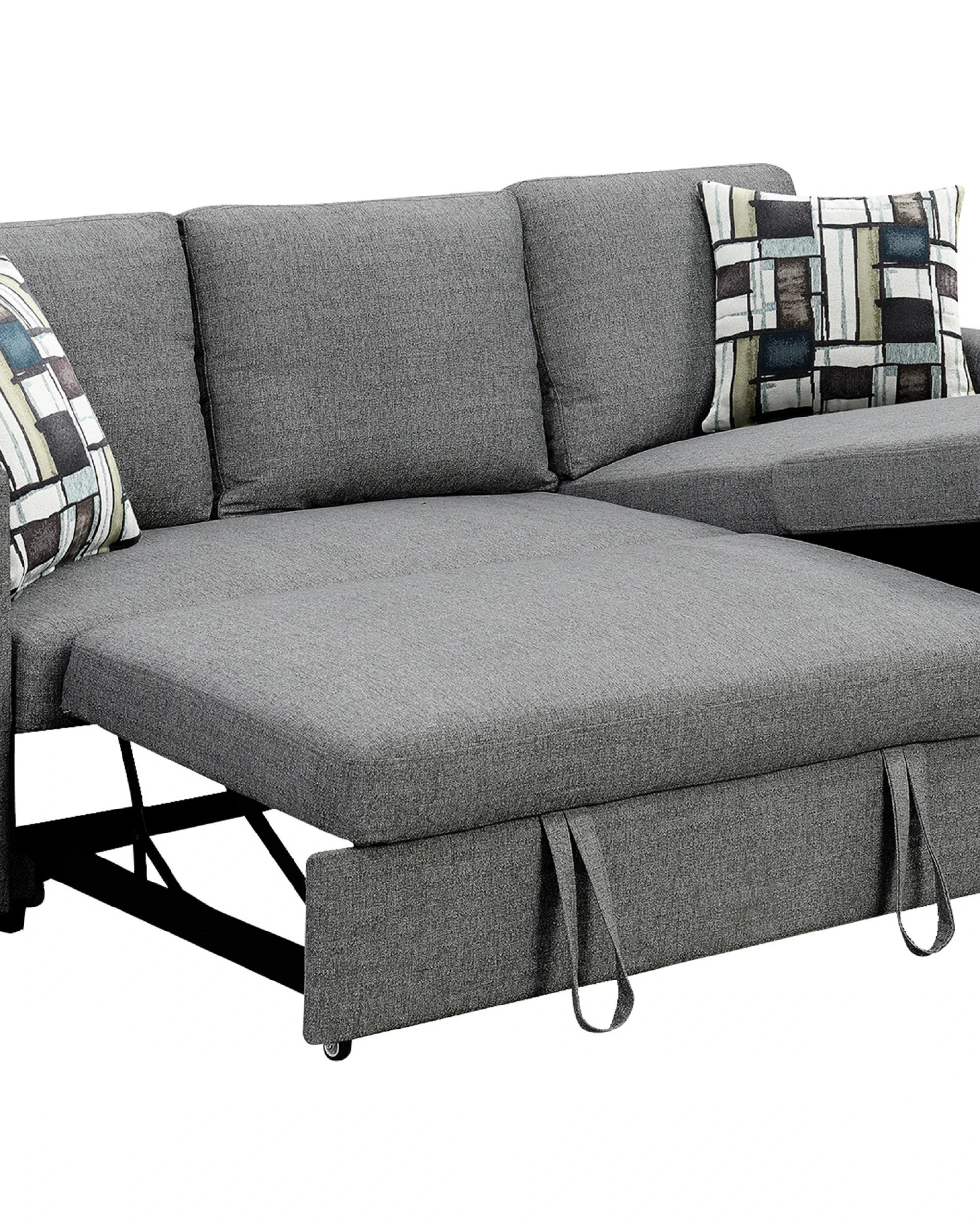 9 Fontana Pullout Sofa Bed With Storage Chaise Lounge Sarantino - Grey, 9 of 10