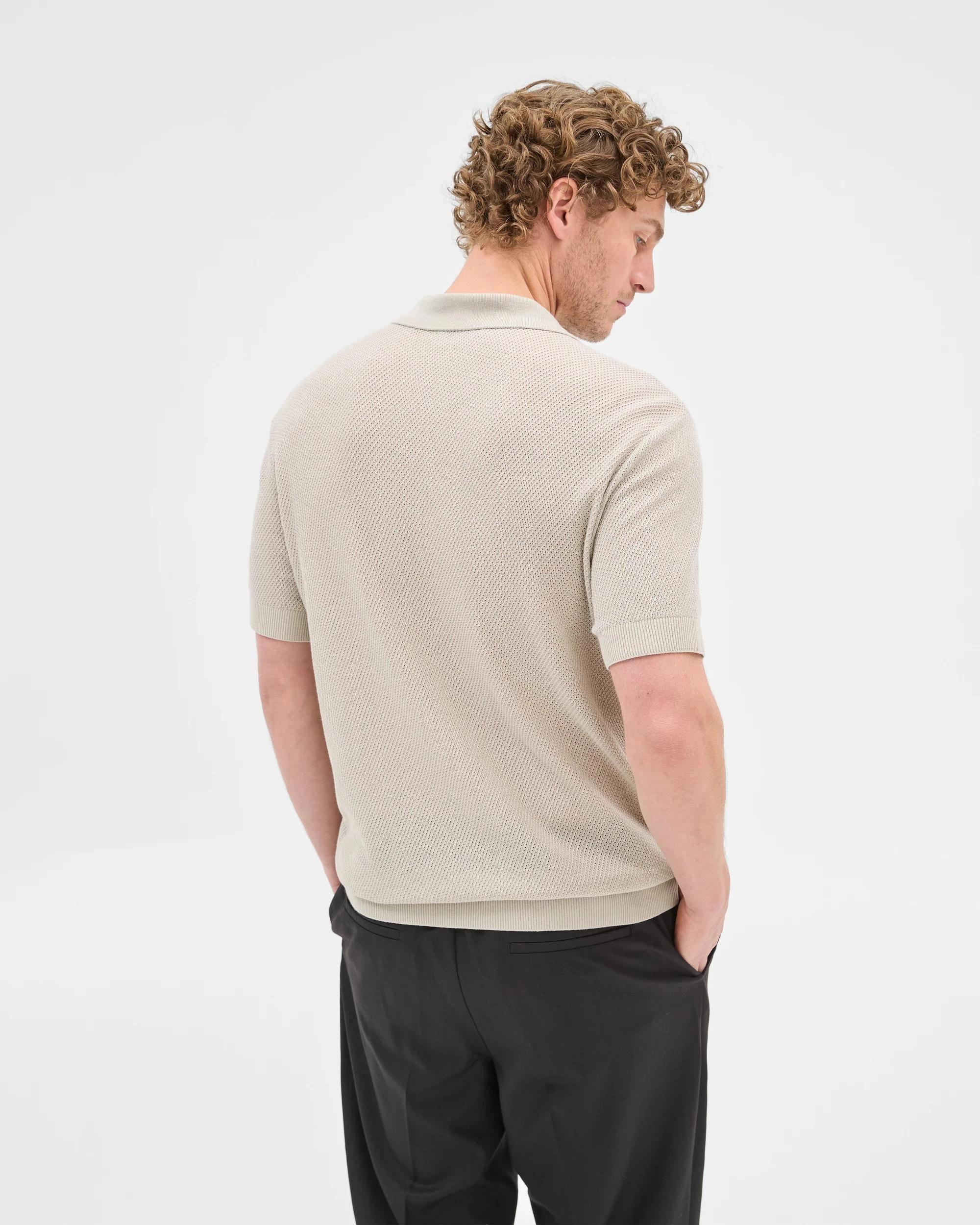 5 Australian Cotton Blend Knit Polo Top - Preview MOONSTRUCK, 5 of 7