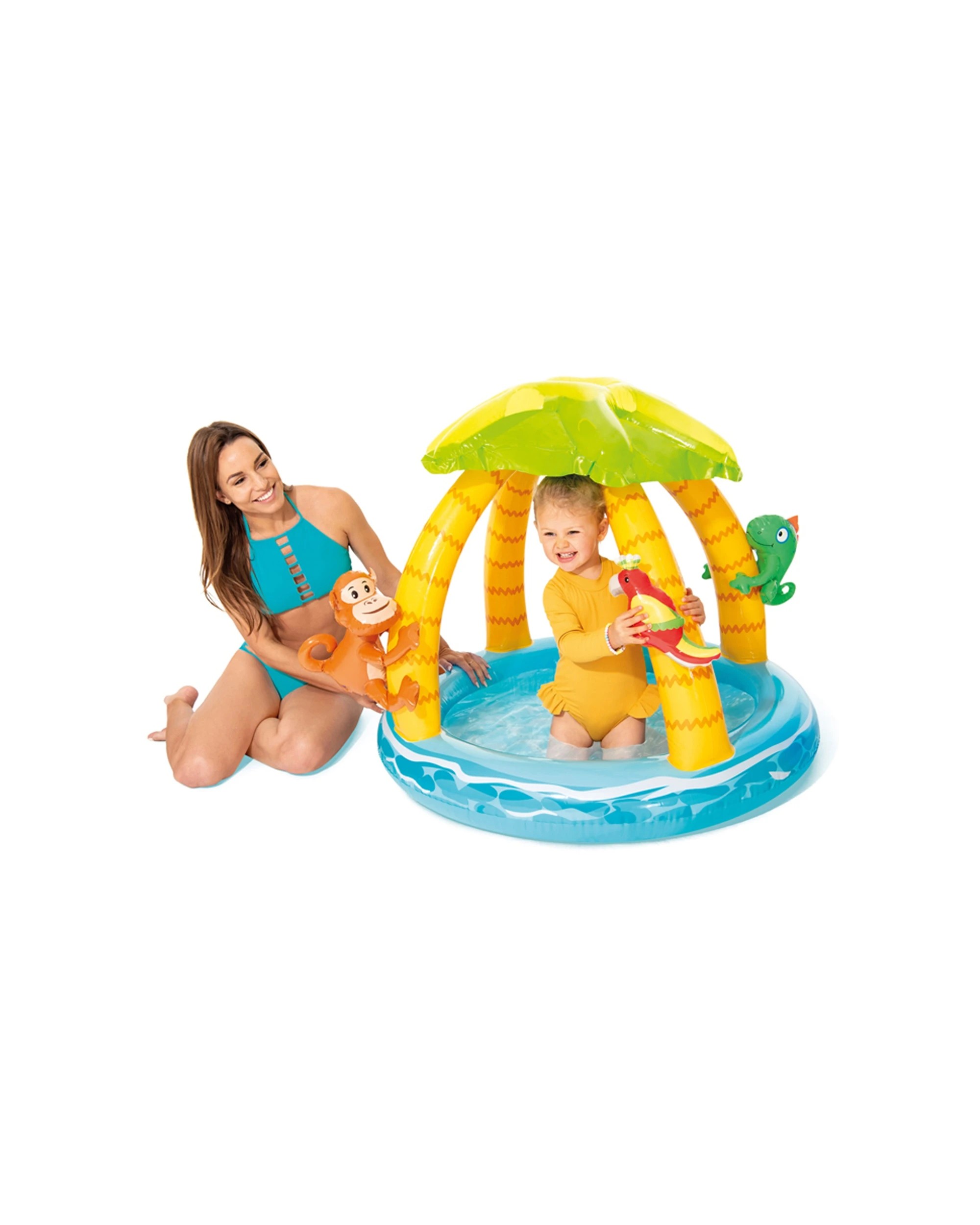 2 Intex Tropical Island Baby Pool w/ Built-In Palm Tree Sunshade - Multi, 2 of 3