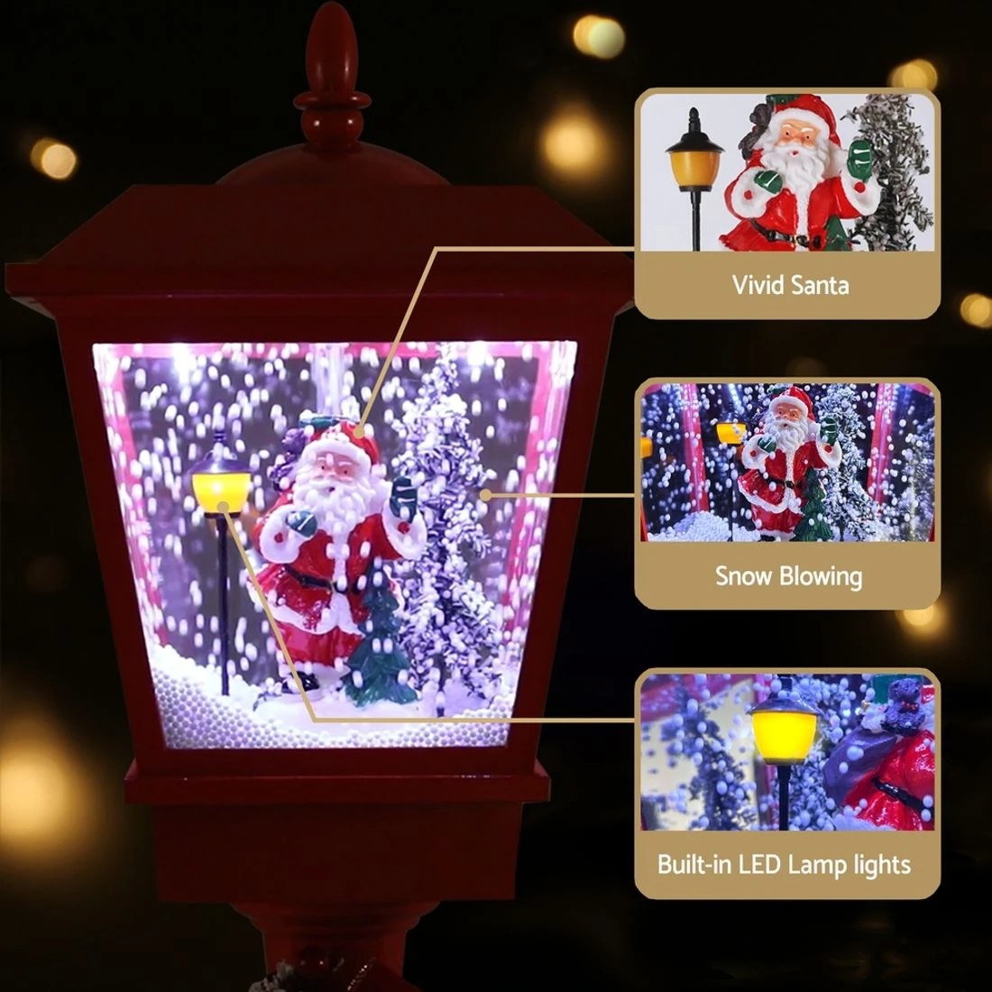 7 Jingle Jollys 1.8m Christmas Lamp Post Lights Led Outdoor Decorations Durable Space Saving Modern Decor Sturdy
 - Red, 7 of 7