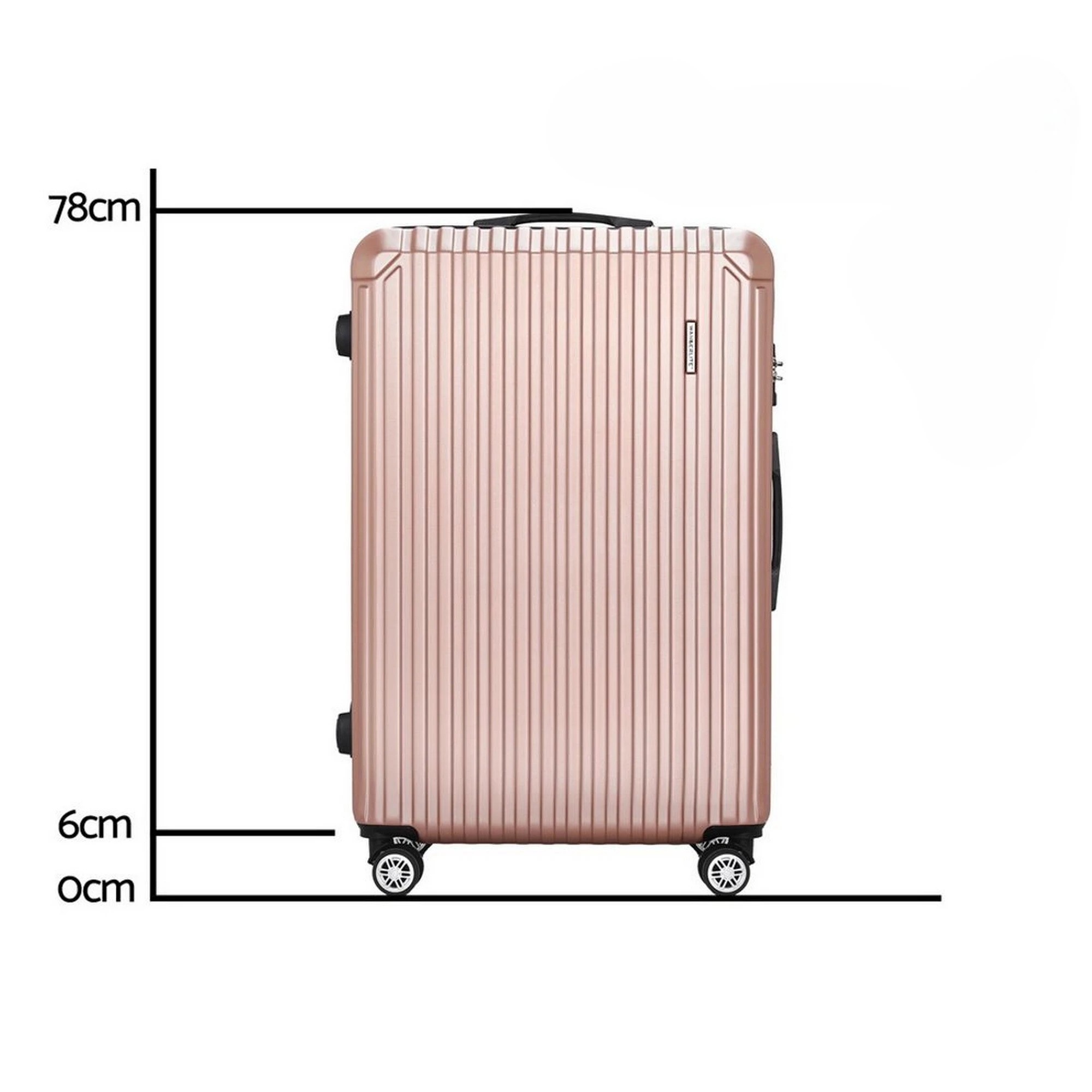 1 Wanderlite 28" Luggage Travel Suitcase Set TSA Carry On Hard Case Rose - Orange, 1 of 6