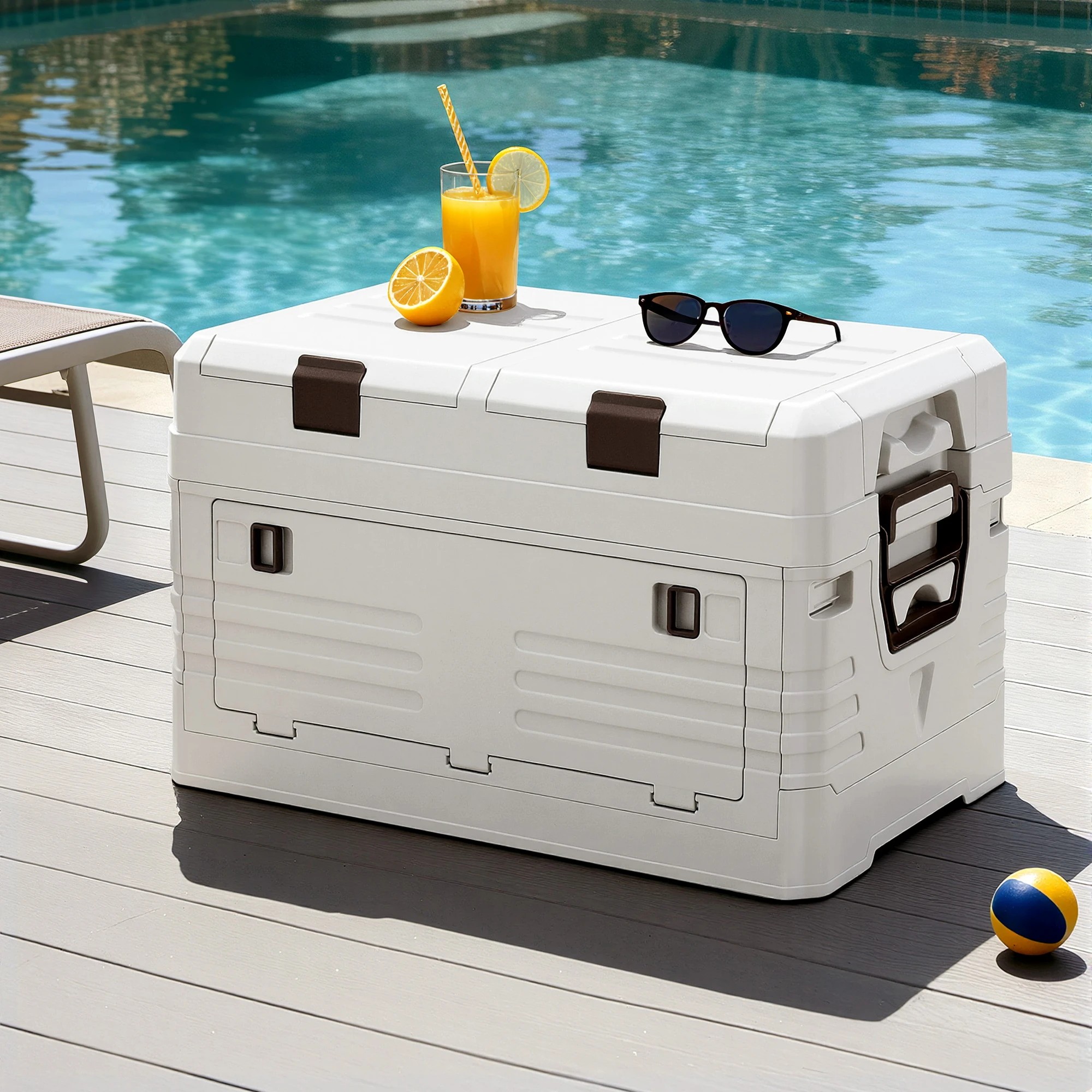 6 Gardeon 40L Outdoor Storage Box Foldable Camping Collapsible Bins - Beige, 6 of 6