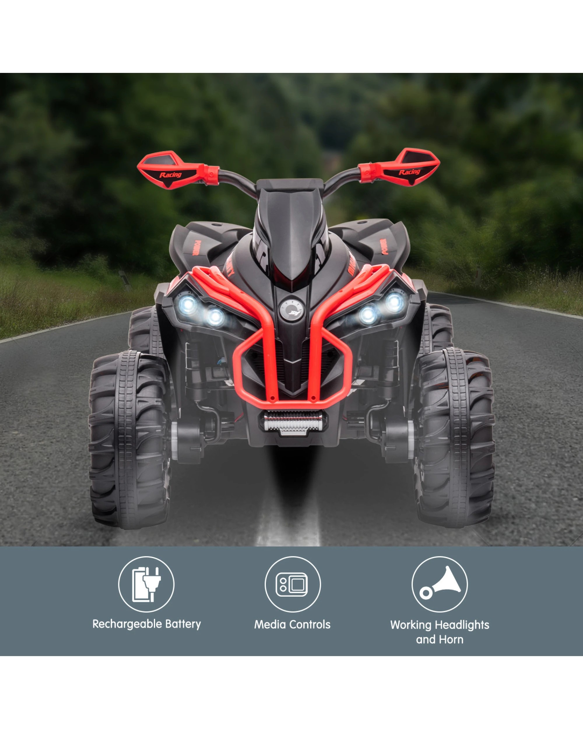 5 Kahuna Gts99 Kids Electric Ride On Quad Bike Toy Atv 50w - Red, 5 of 10