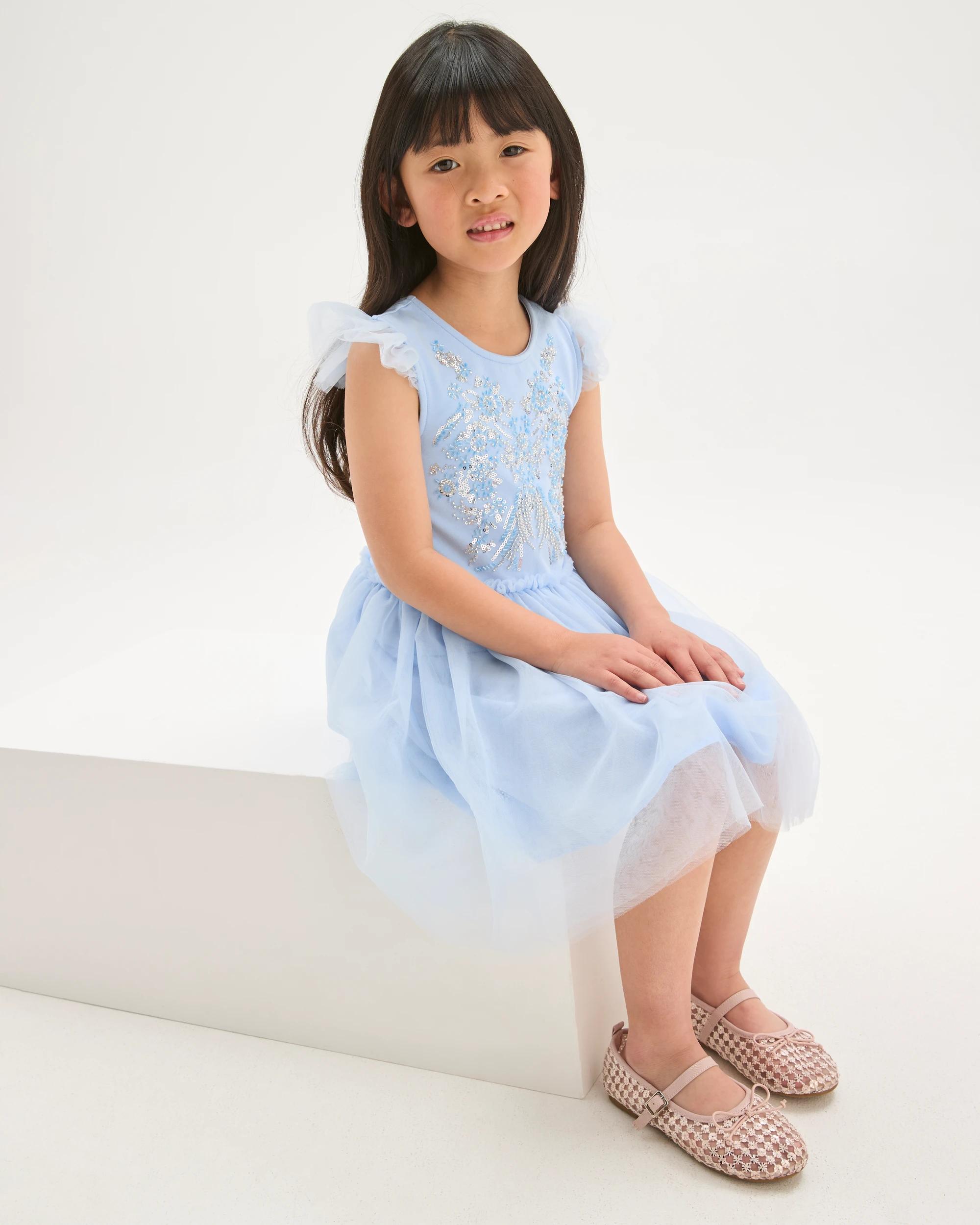 4 Target Kids Occasion Princess Sequin Tulle Dress BLUE, 4 of 7