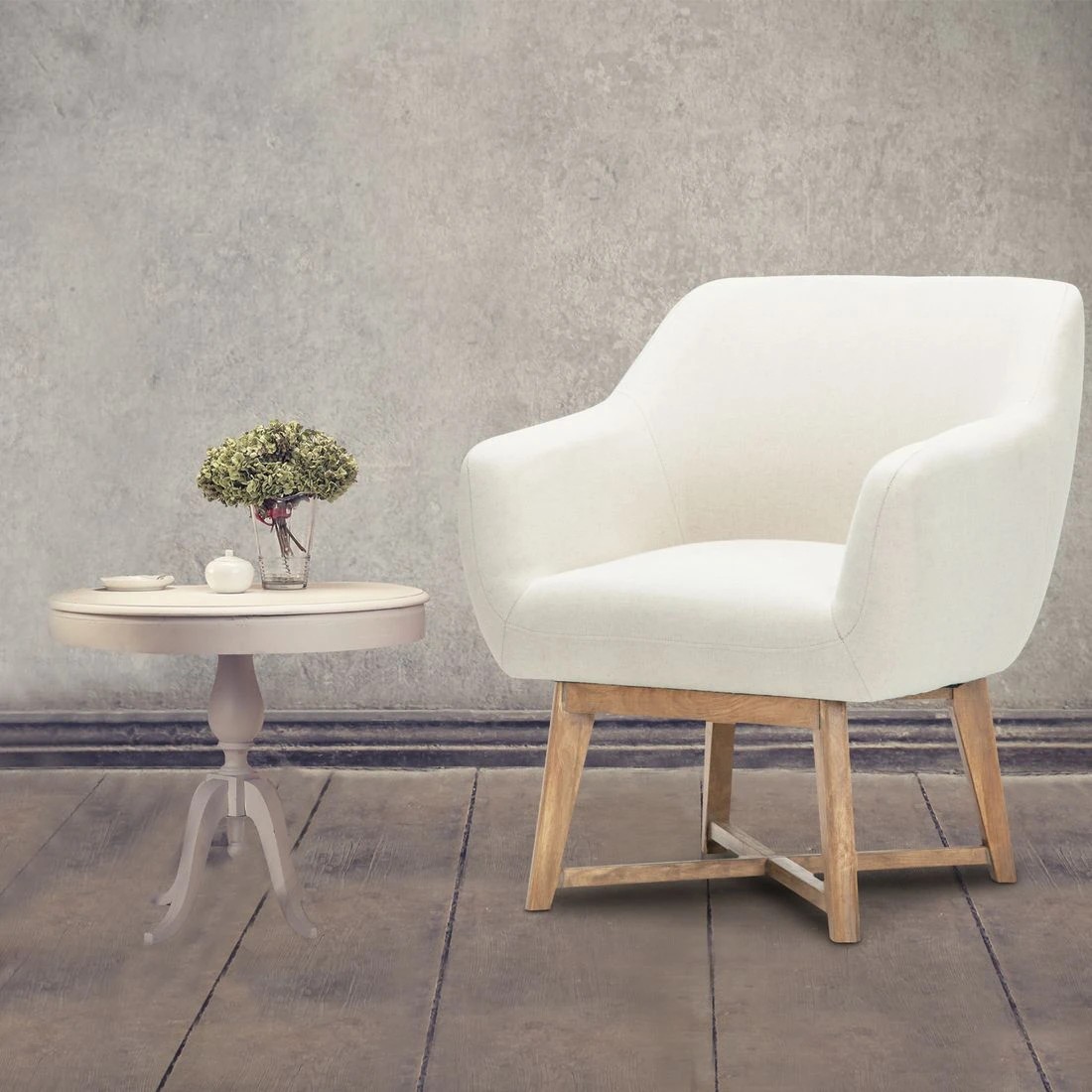 8 Artiss Armchair Tub Chair  Aston - Beige, 8 of 8