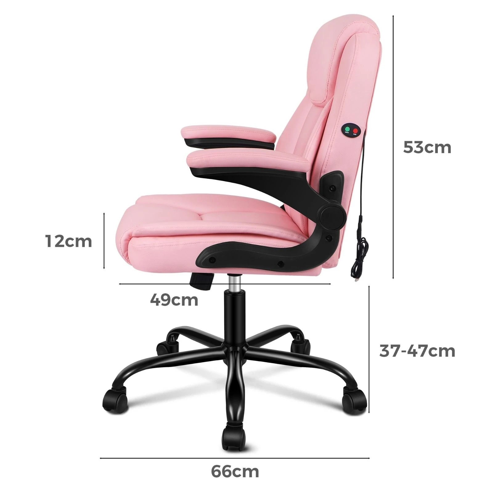 5 Alfordson Massage Office Chair Executive Computer Gaming Seat PU Leather - Pink, 5 of 10