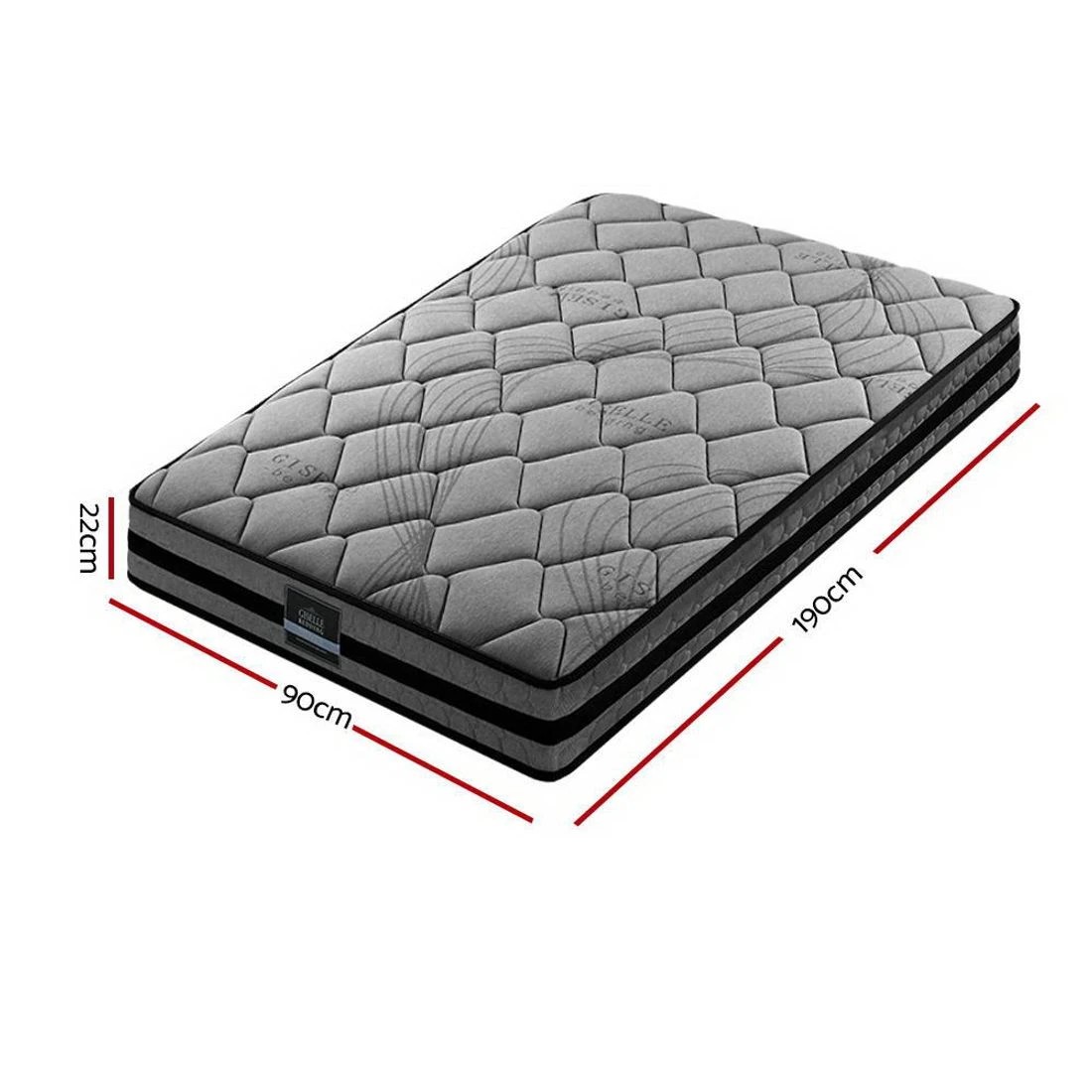 2 Giselle Bedding 22cm Mattress Medium Firm Single - Single Bed - Grey, 2 of 6