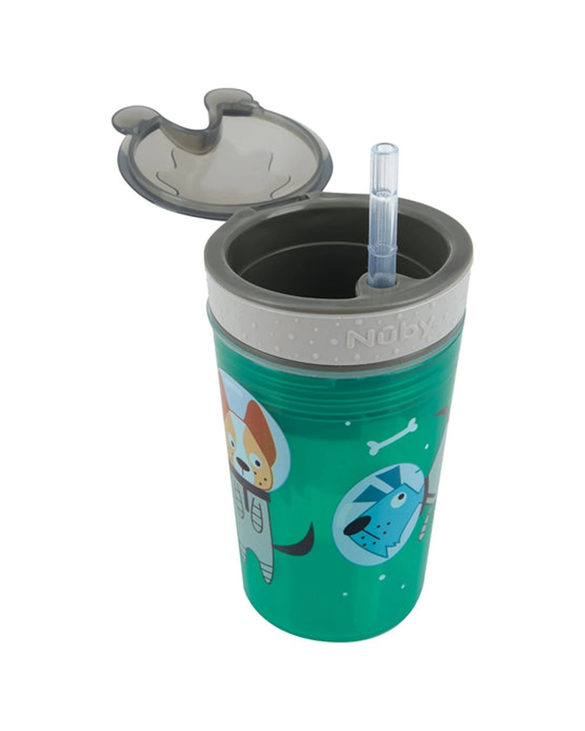 4 Nuby Snack N Sip Cup No Spill Soft Silicone Straw Baby 270ml - Multi, 4 of 4