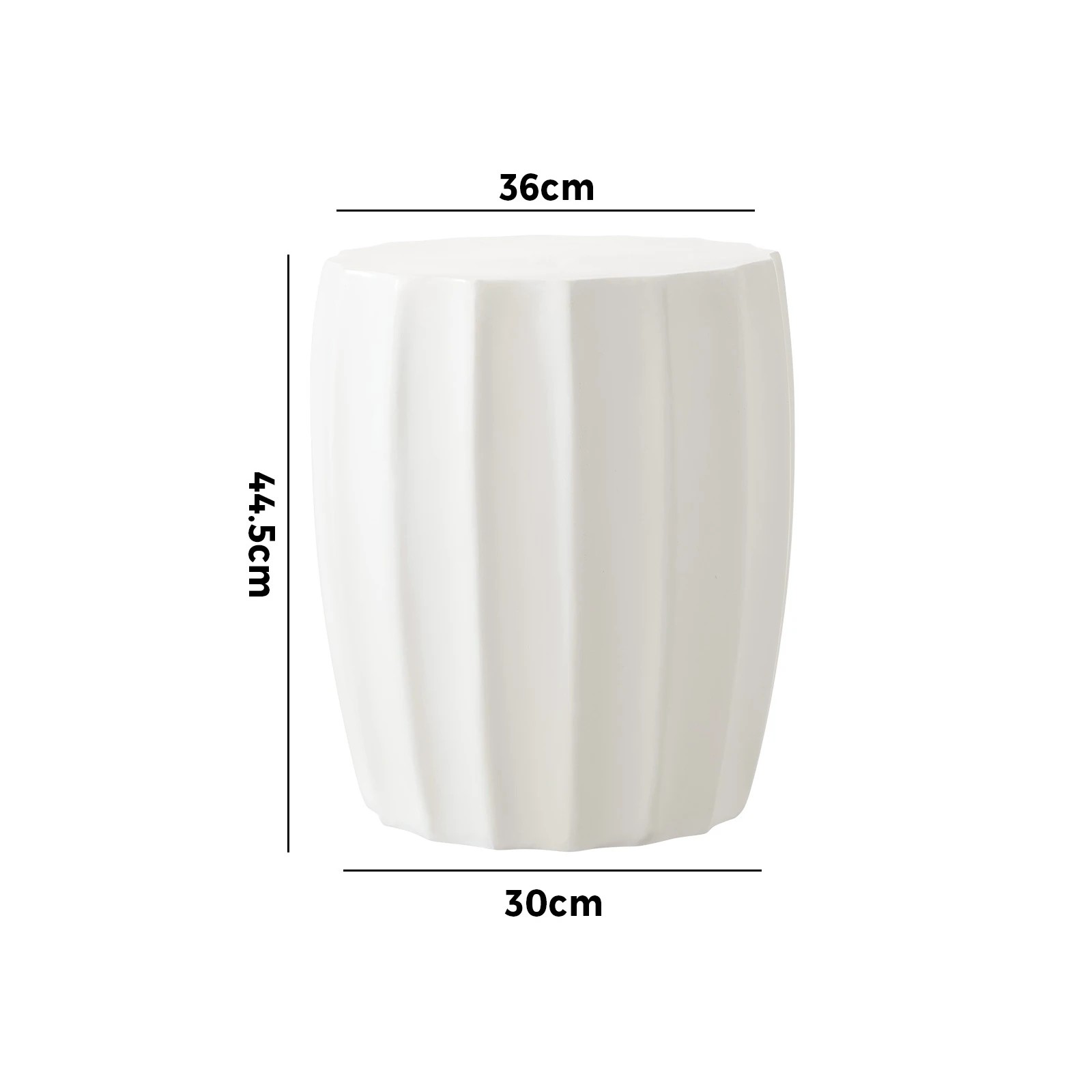 8 Oikiture Side Table End Stool Coffee Bedside Stand Stone Outdoor Indoor
 - White, 8 of 8