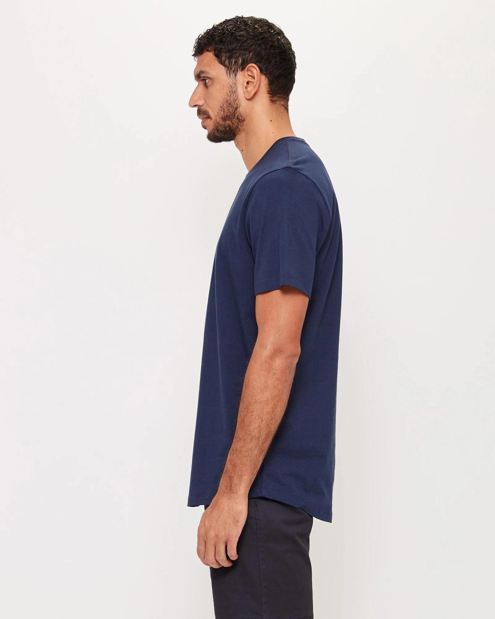 3 Target Australian Cotton Curved Hem T-Shirt NAVY BLUE, 3 of 6