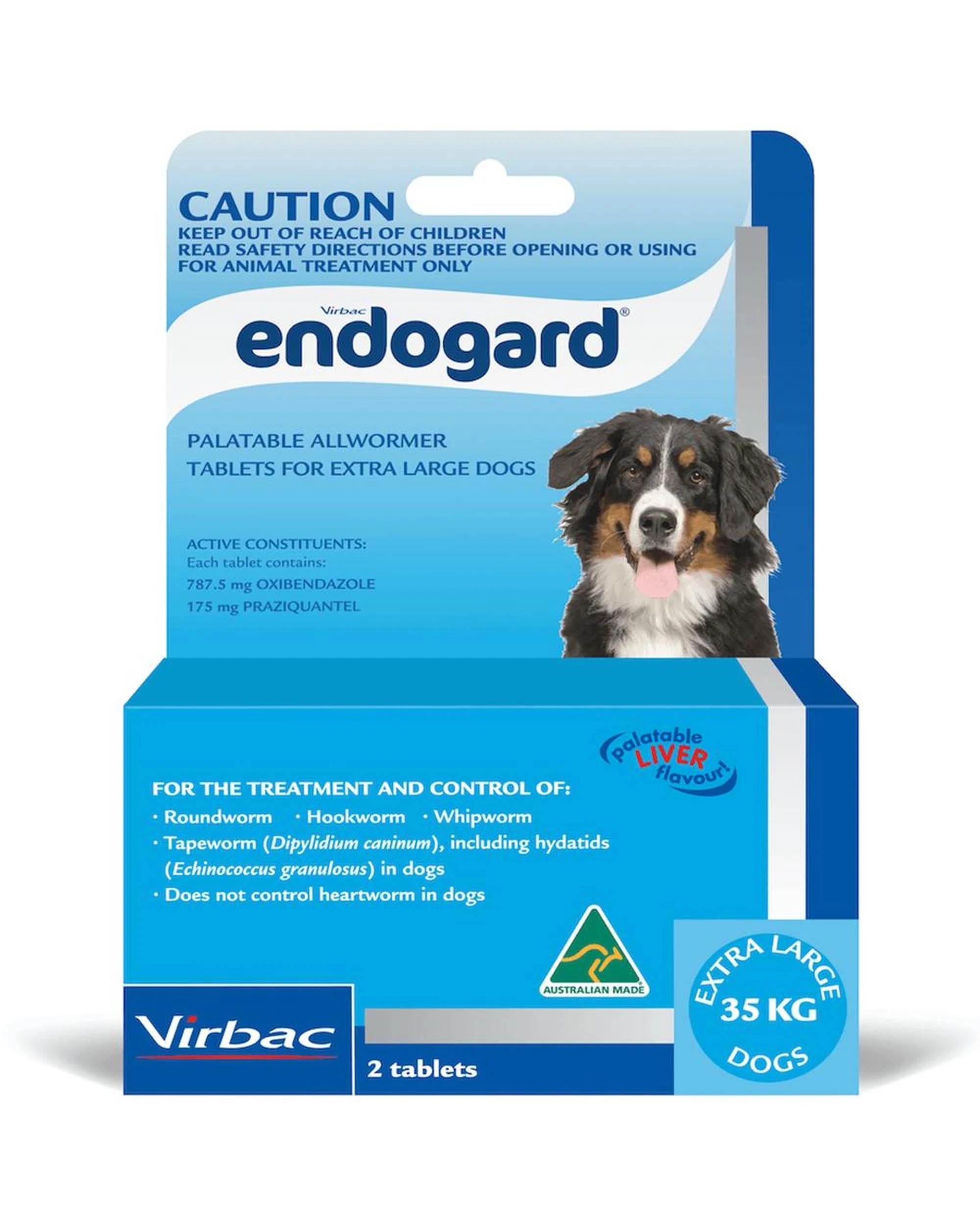1 Endogard Broadspectrum All-Wormer Tablets for Extra Large Dogs 35kg+ 2 Pack, 1 of 1
