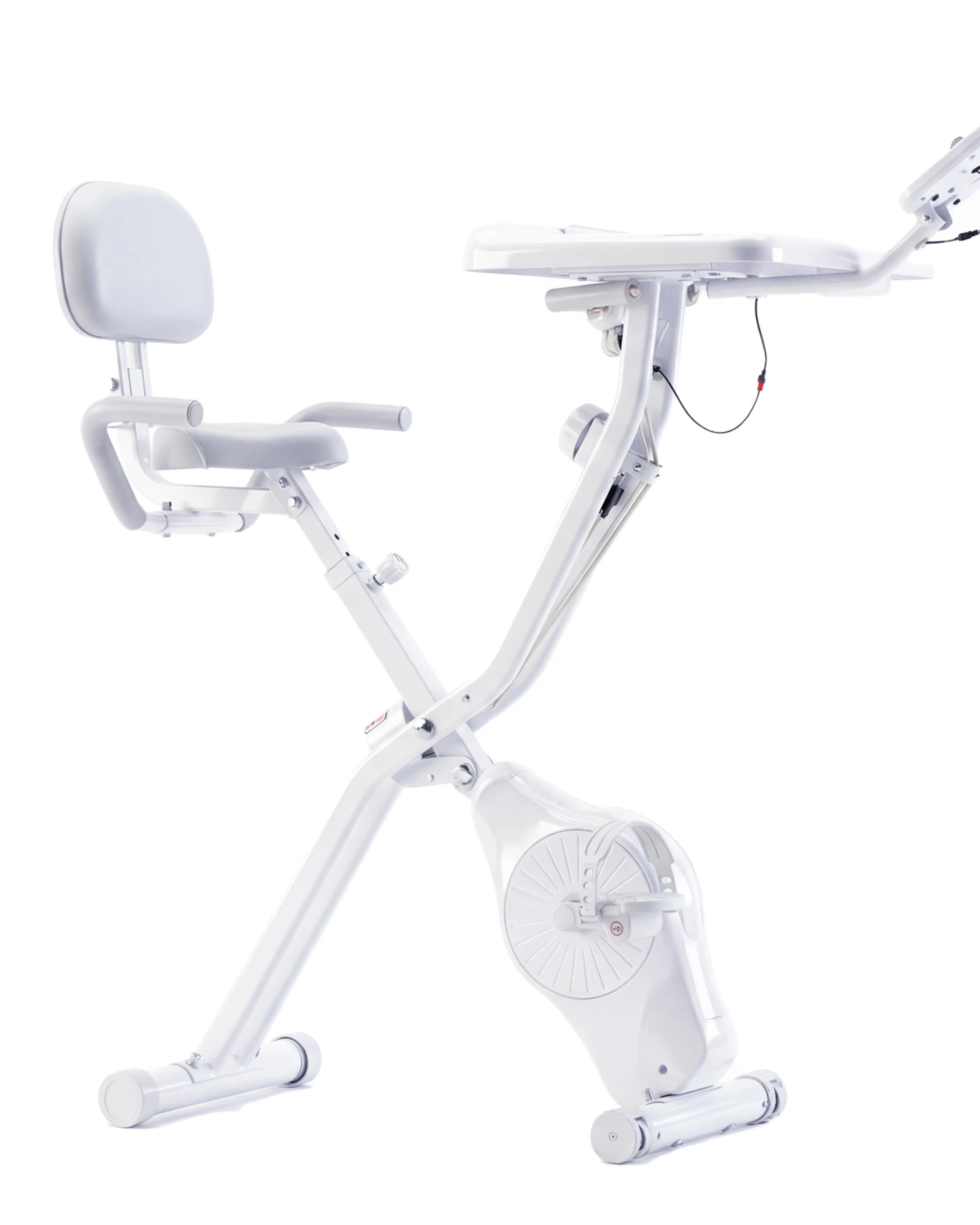 2 Advwin Folding Exercise Bike with Table - White, 2 of 9