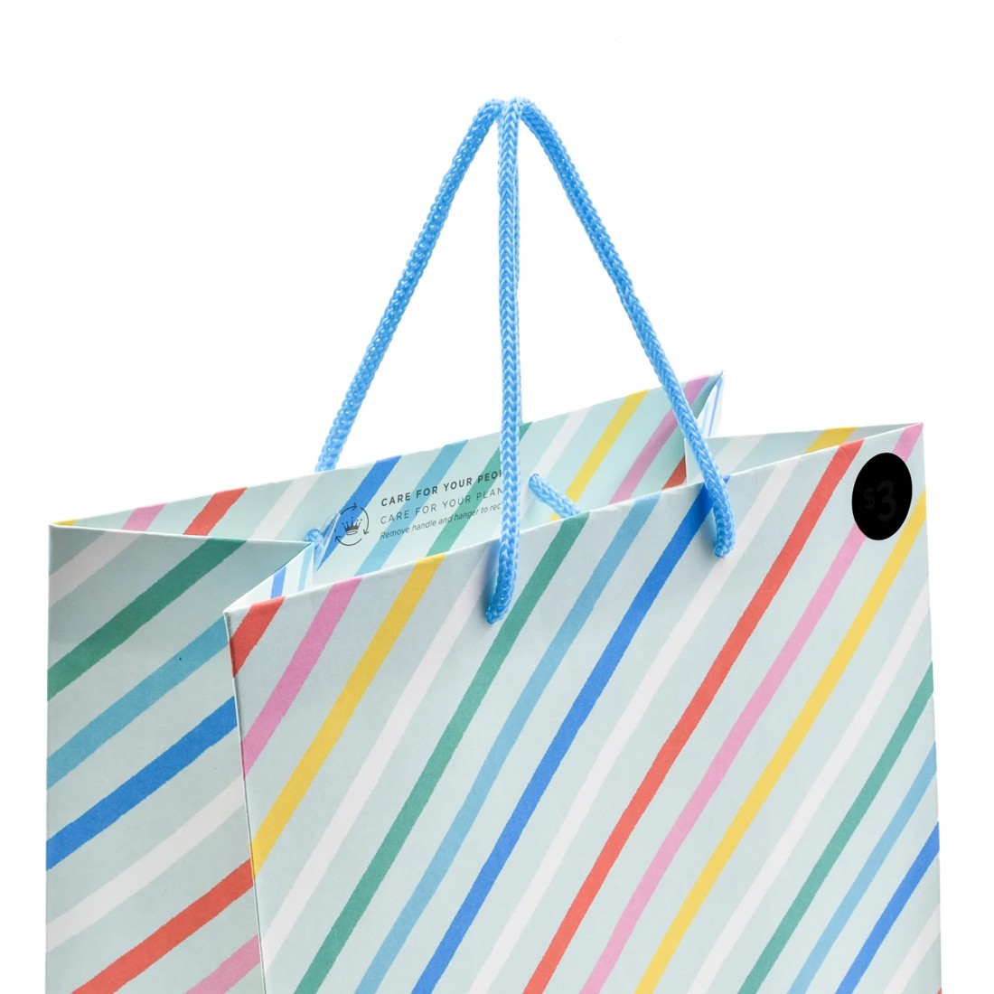 3 Hallmark Medium Colourful Diagonal Stripe Gift Bag, 3 of 3