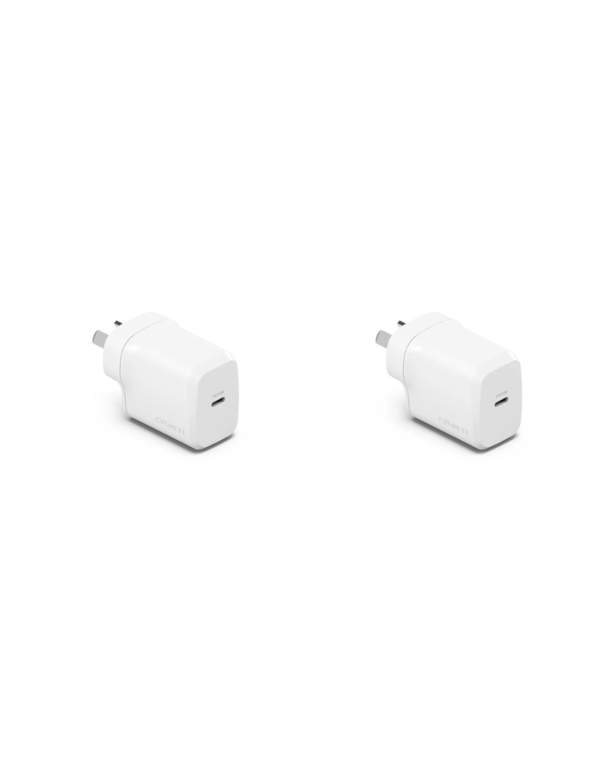 1 Cygnett 2PK PowerPlus 25W GaN USB-C Wall Samsung Charger - White, 1 of 5