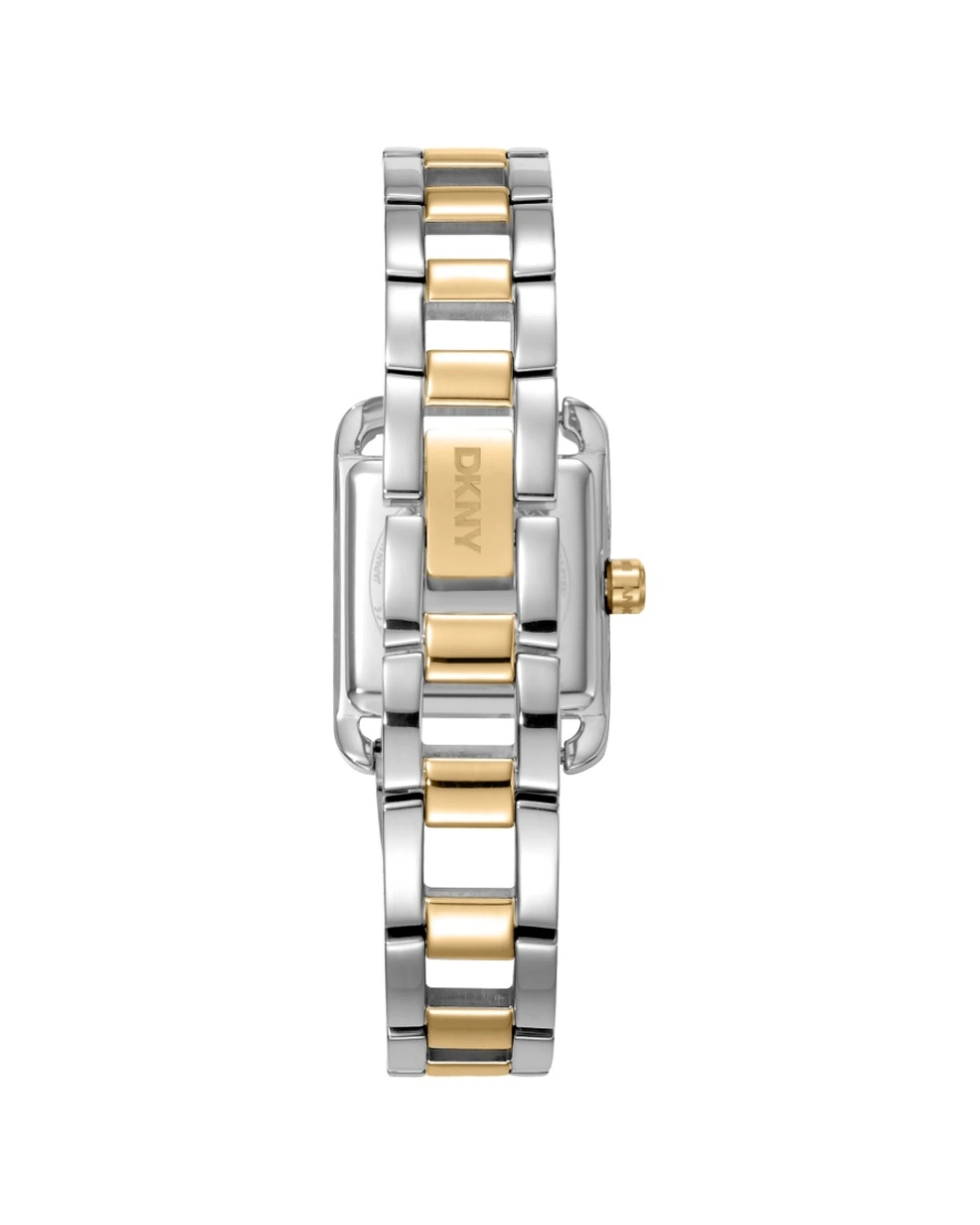 2 DKNY Mini Women's Gold Silver Two-Tone Watch Green Dial 21x27mm With Bracelet 19cm+1cm, 2 of 4