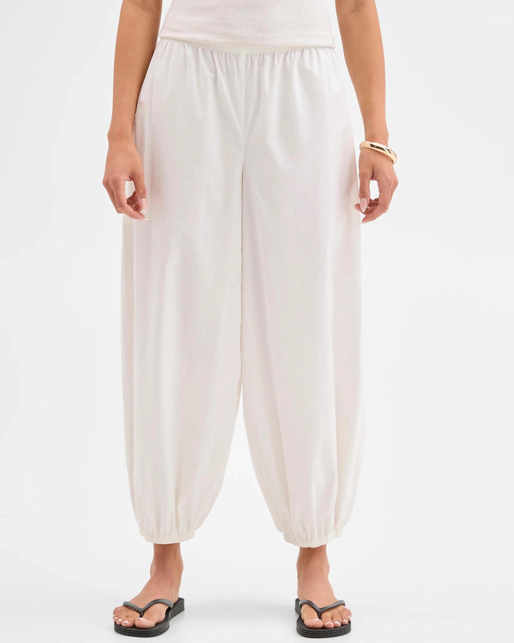 5 Lily Loves Australian Cotton Poplin Balloon Pants WHITE, 5 of 6