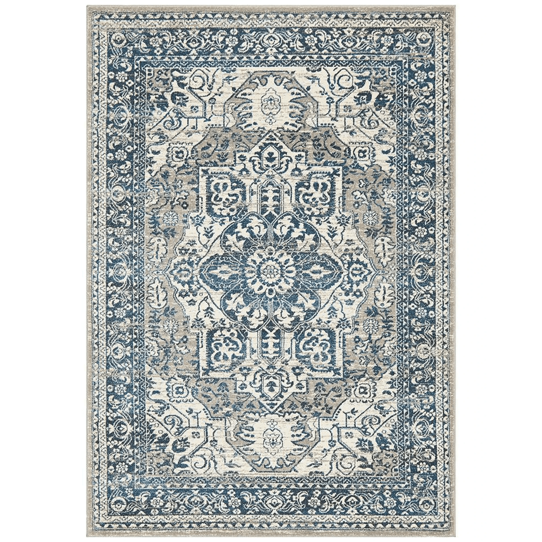 1 Rug Culture Babylon 207 Blue — Power-loomed Polypropylene Rug, 10 mm Pile (Made in Turkey) - Blue, 1 of 7